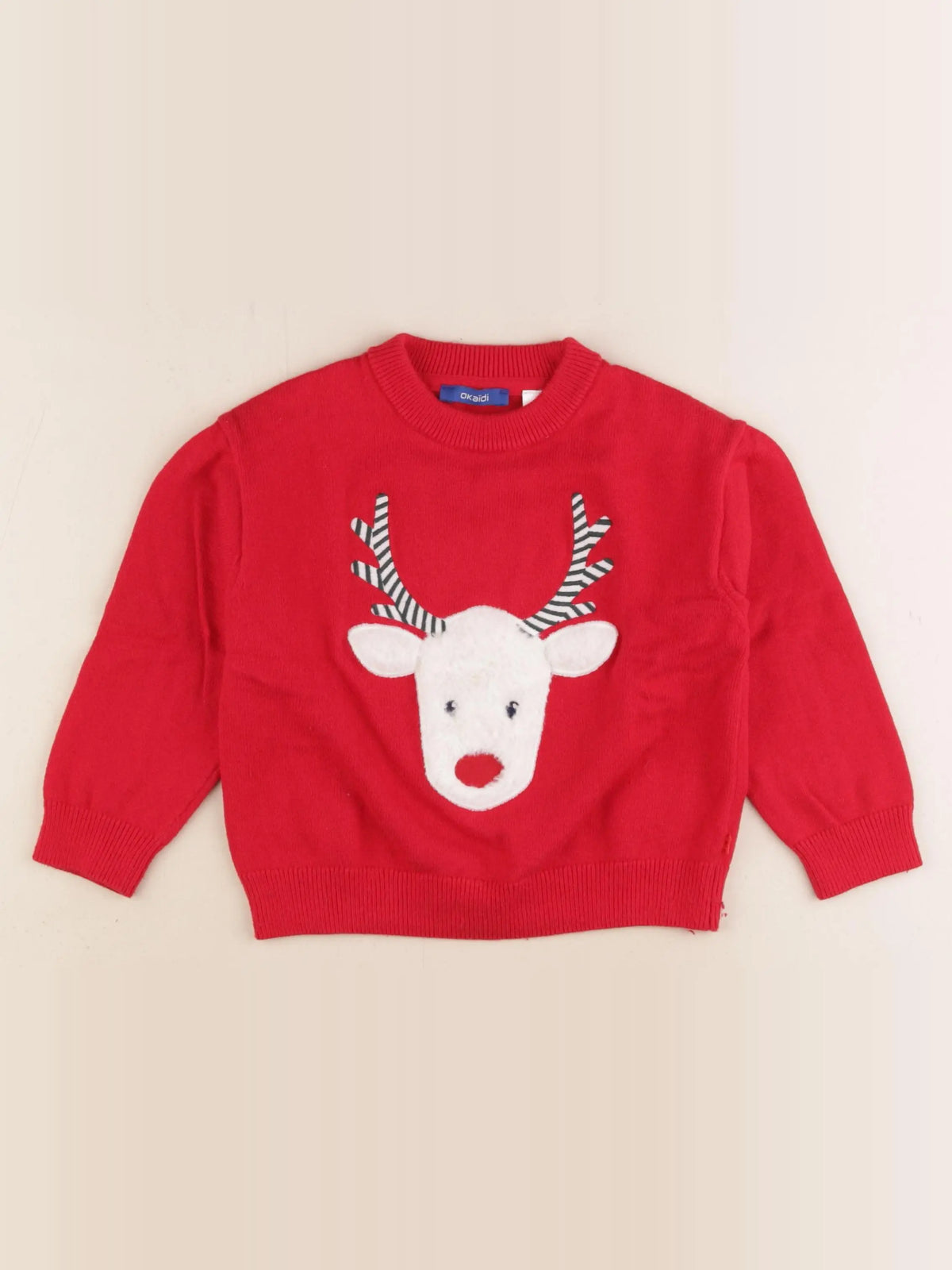 Okaidi - pull rouge - 4 ans