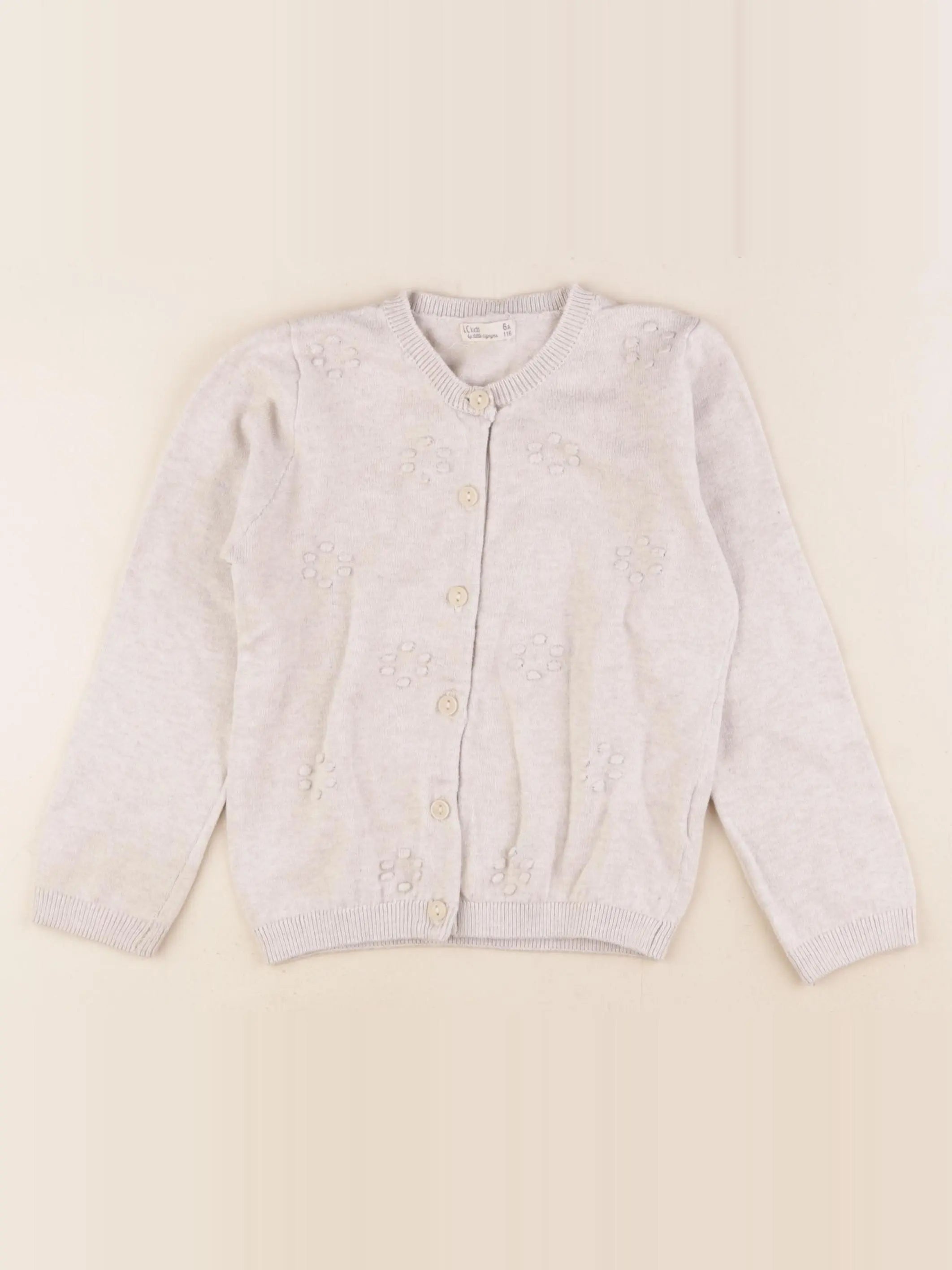 Little Cigogne - gilet beige - 6 ans