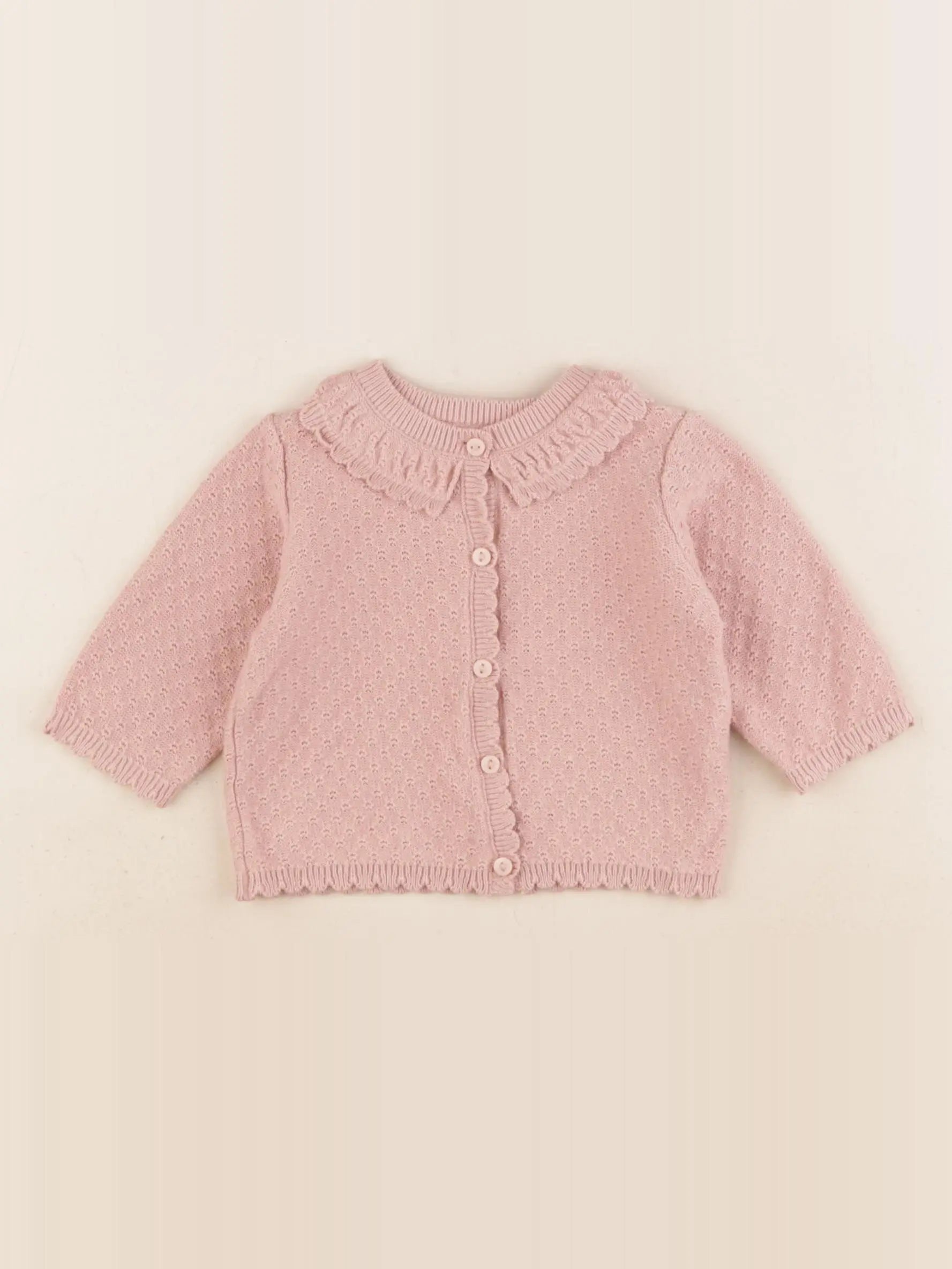 H&M - gilet rose - 1/2 mois