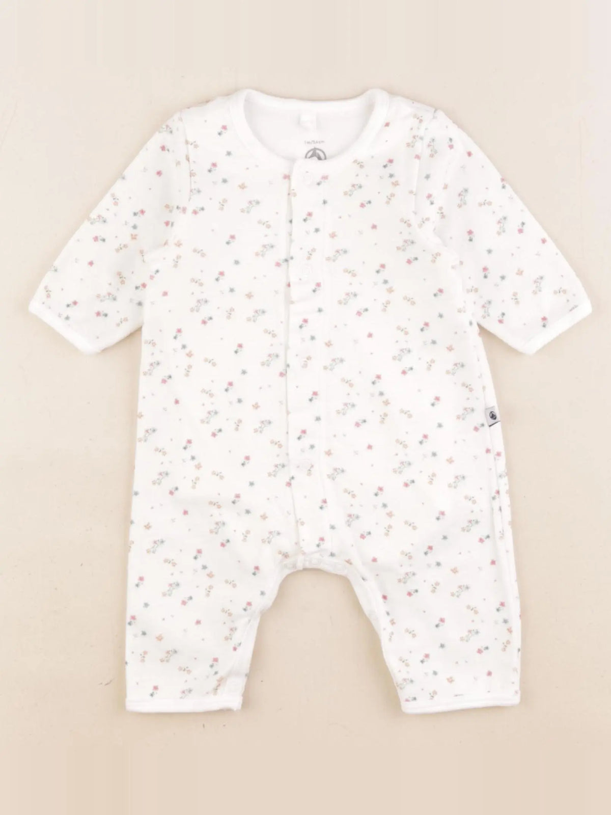 Petit Bateau - pyjama coton blanc - 1 mois