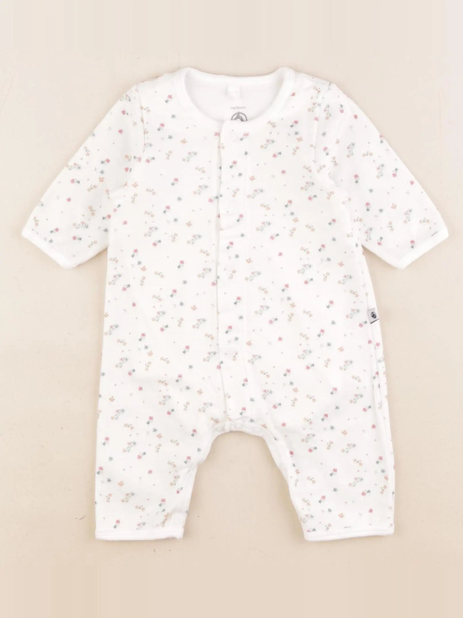 Petit Bateau - pyjama coton blanc - 1 mois