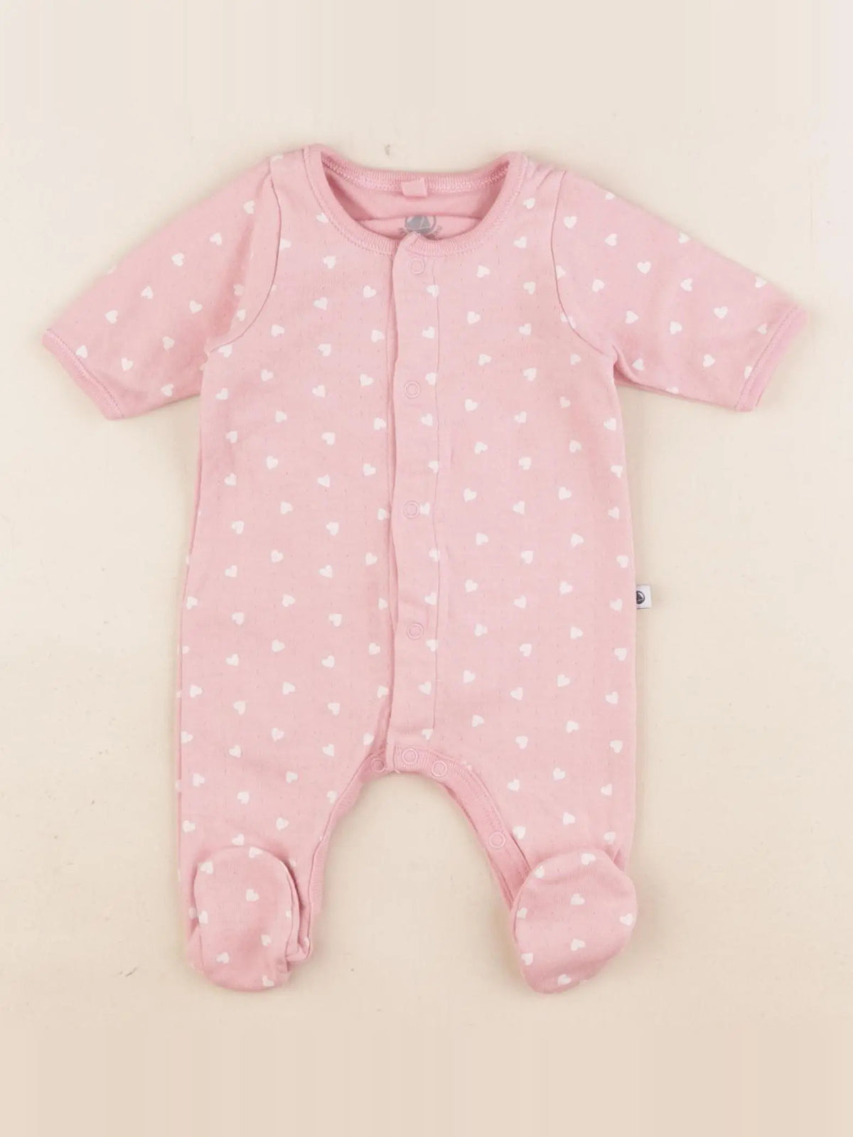 Petit Bateau - pyjama coton rose - 0 mois