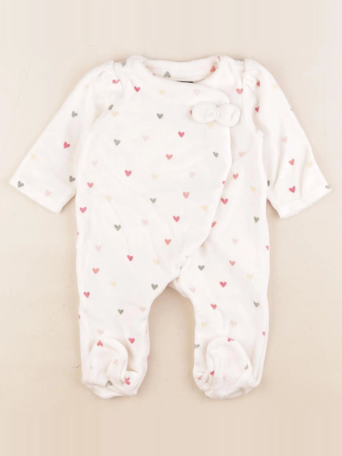 Tape à l'oeil - pyjama velours beige - 3 mois