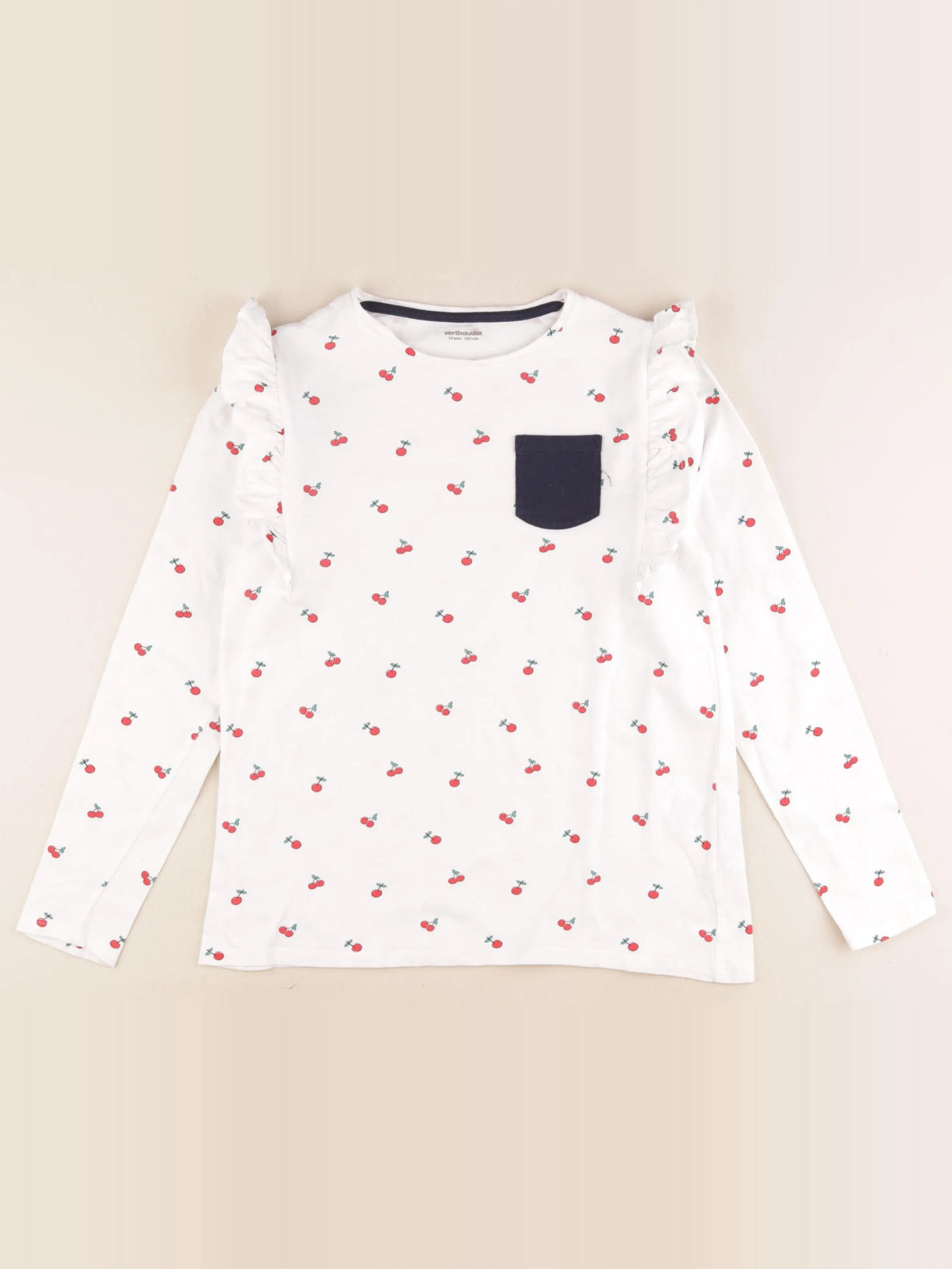 Vertbaudet - tee-shirt blanc, rouge - 12 ans