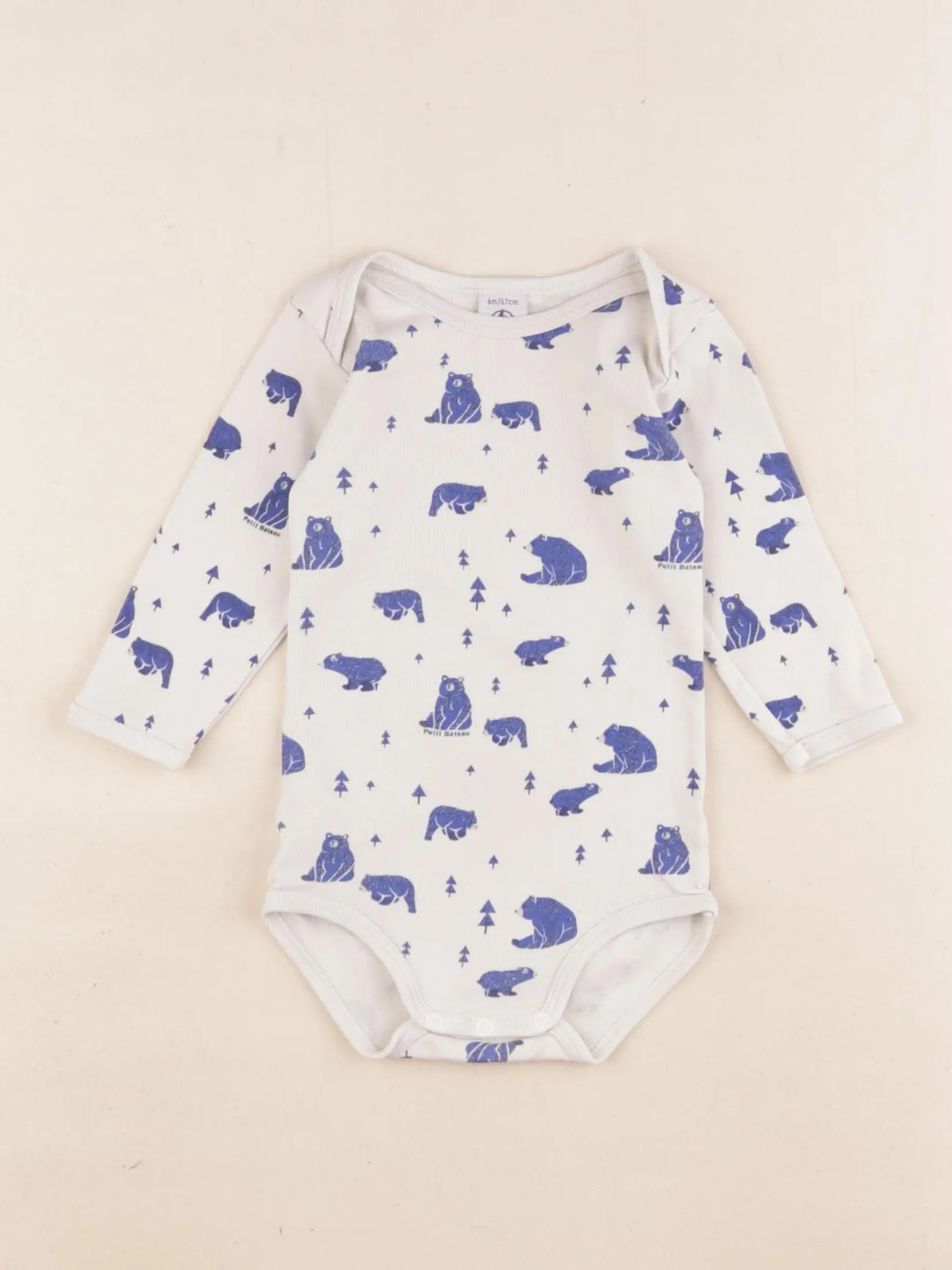 Petit Bateau - body beige - 6 mois