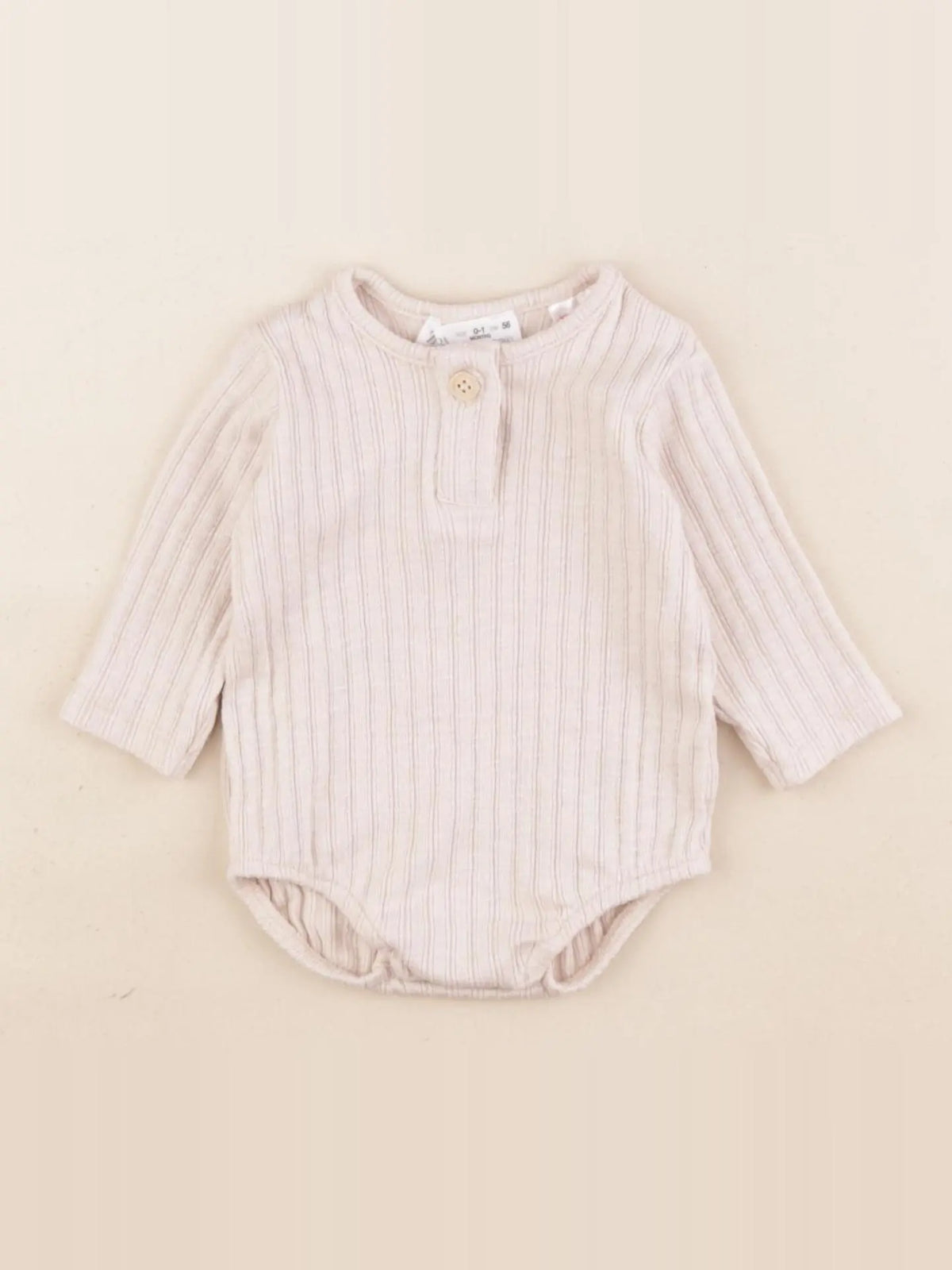 Zara - body tee-shirt beige - 0/1 mois