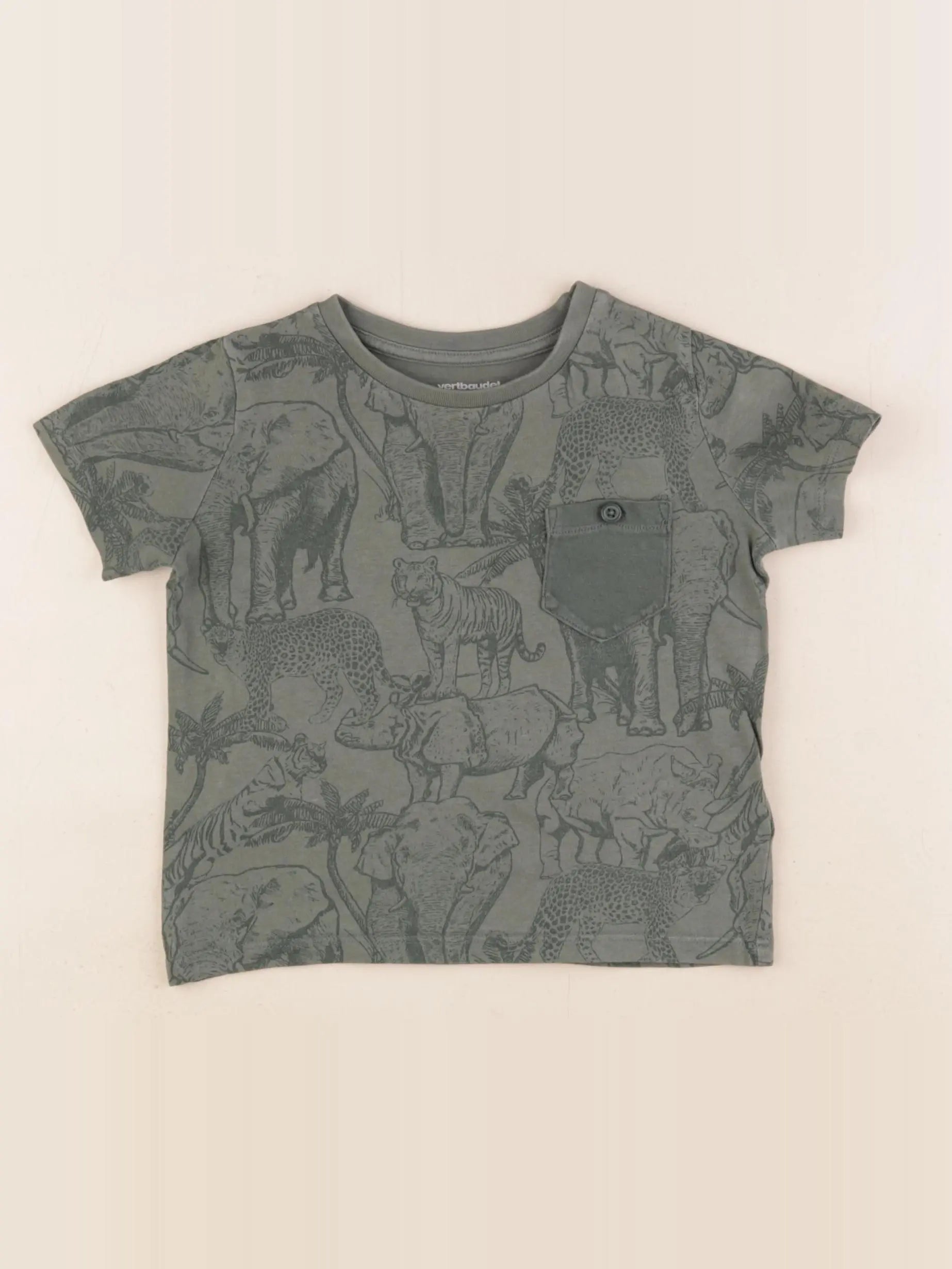 Vertbaudet - tee-shirt vert - 2 ans