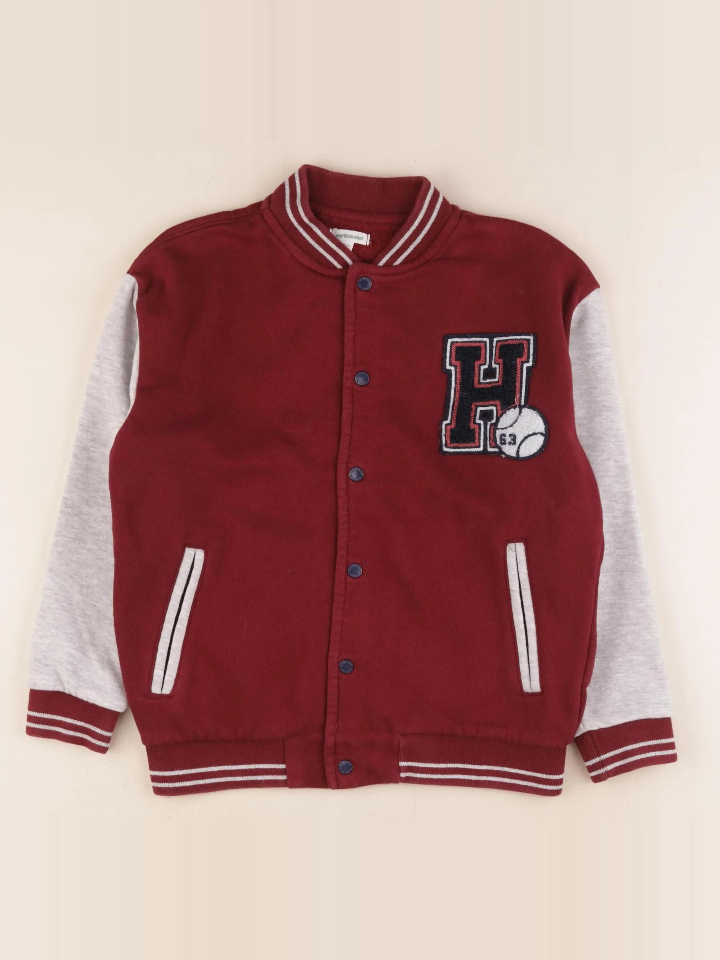 Vertbaudet - sweat rouge - 8 ans
