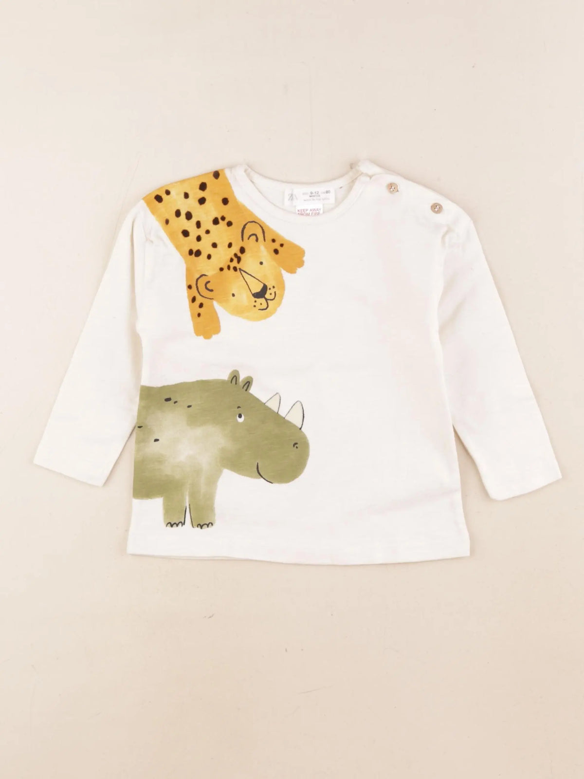 Zara - tee-shirt beige - 9/12 mois
