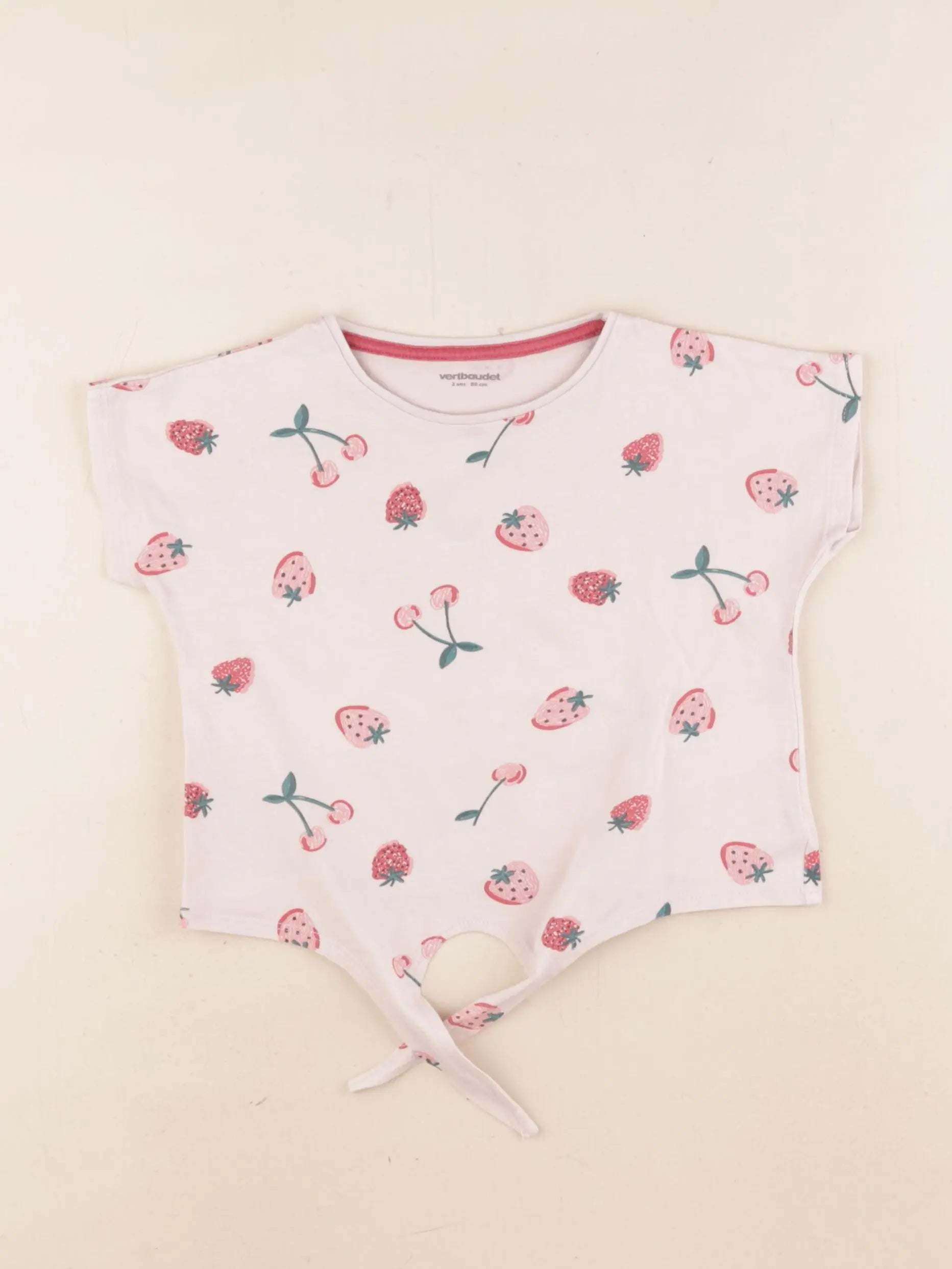 Vertbaudet - tee-shirt beige - 2 ans
