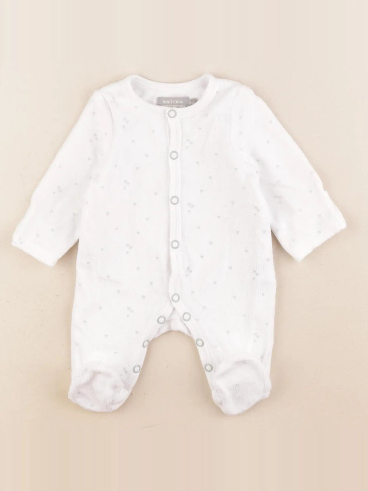 Boutchou - pyjama velours blanc - 0 mois