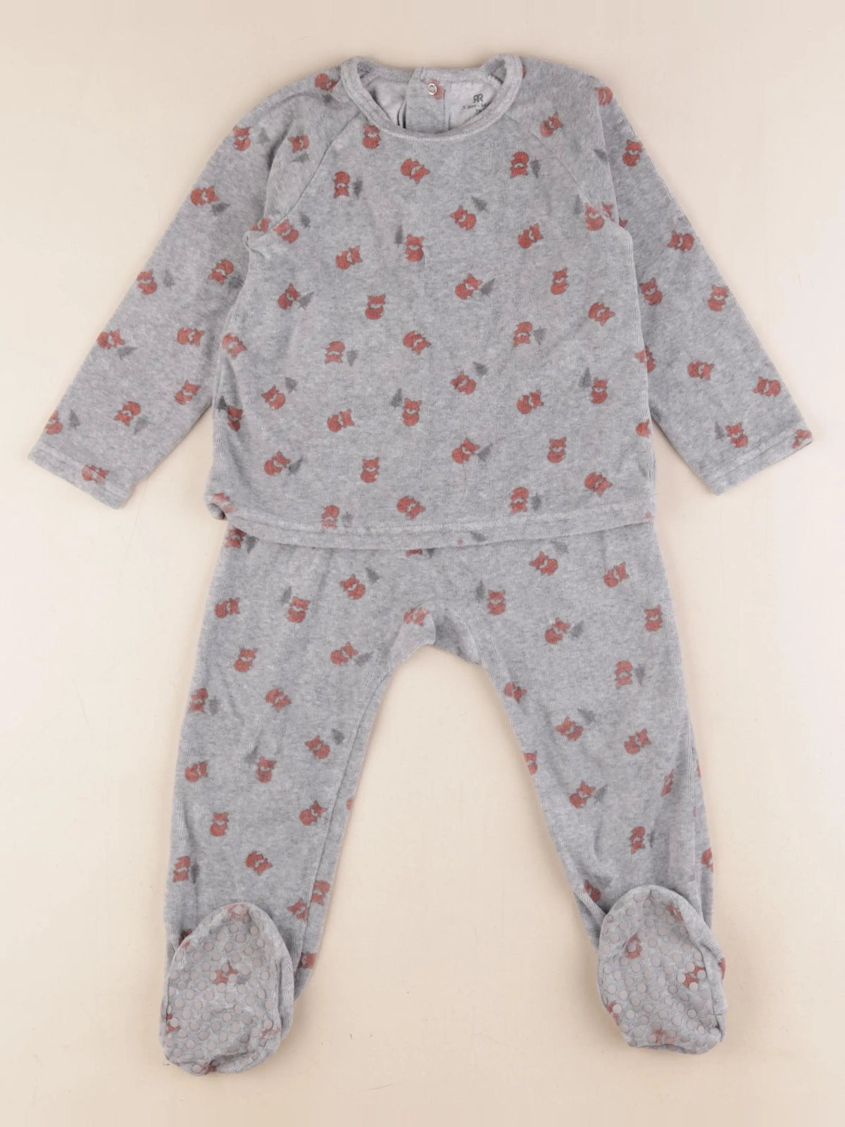 La Redoute - pyjama velours gris - 3 ans
