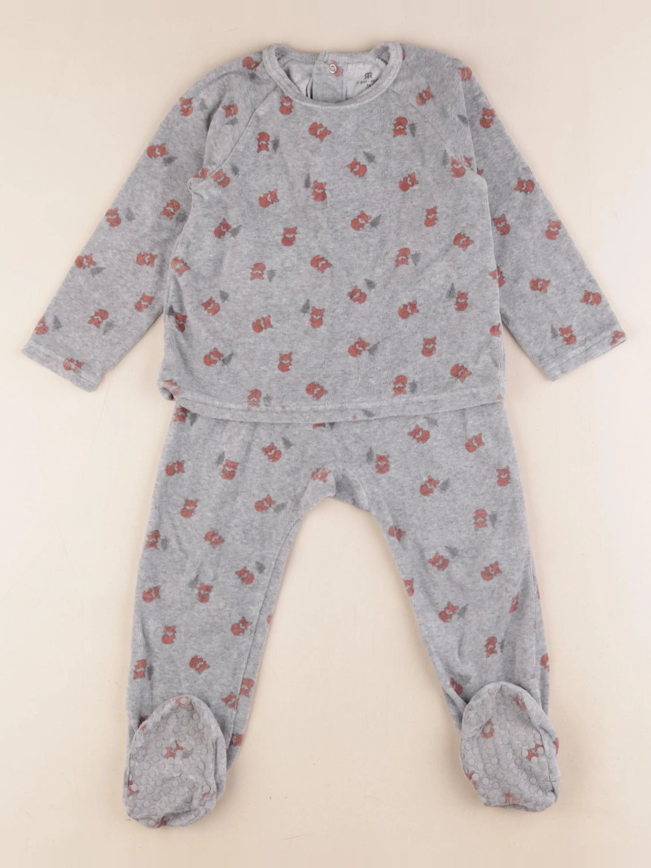 La Redoute - pyjama velours gris - 3 ans