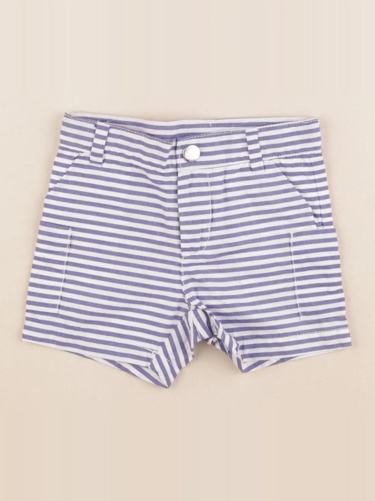 Jacadi - short blanc, bleu - 6 mois