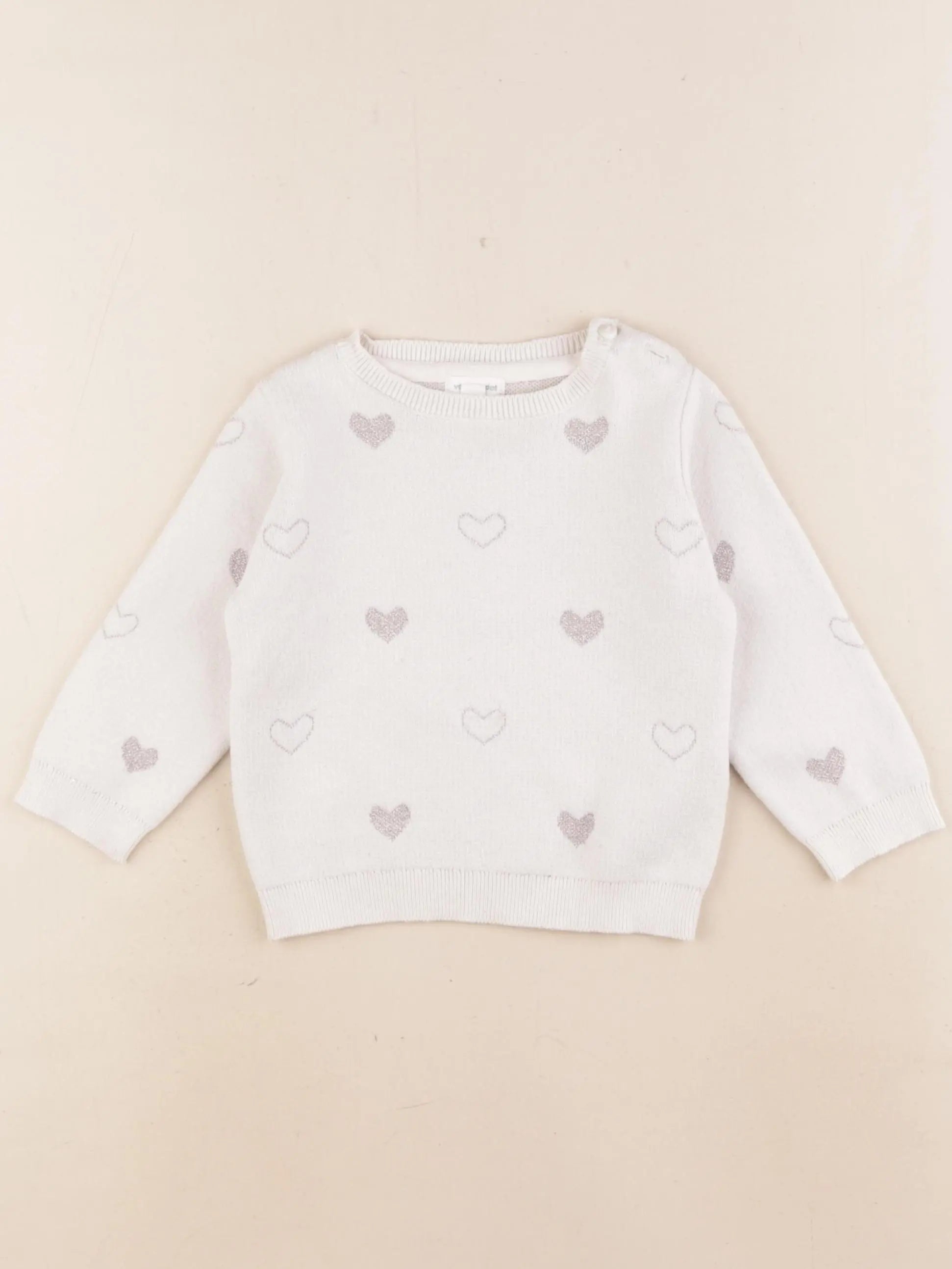 Vertbaudet - pull beige, or - 12 mois