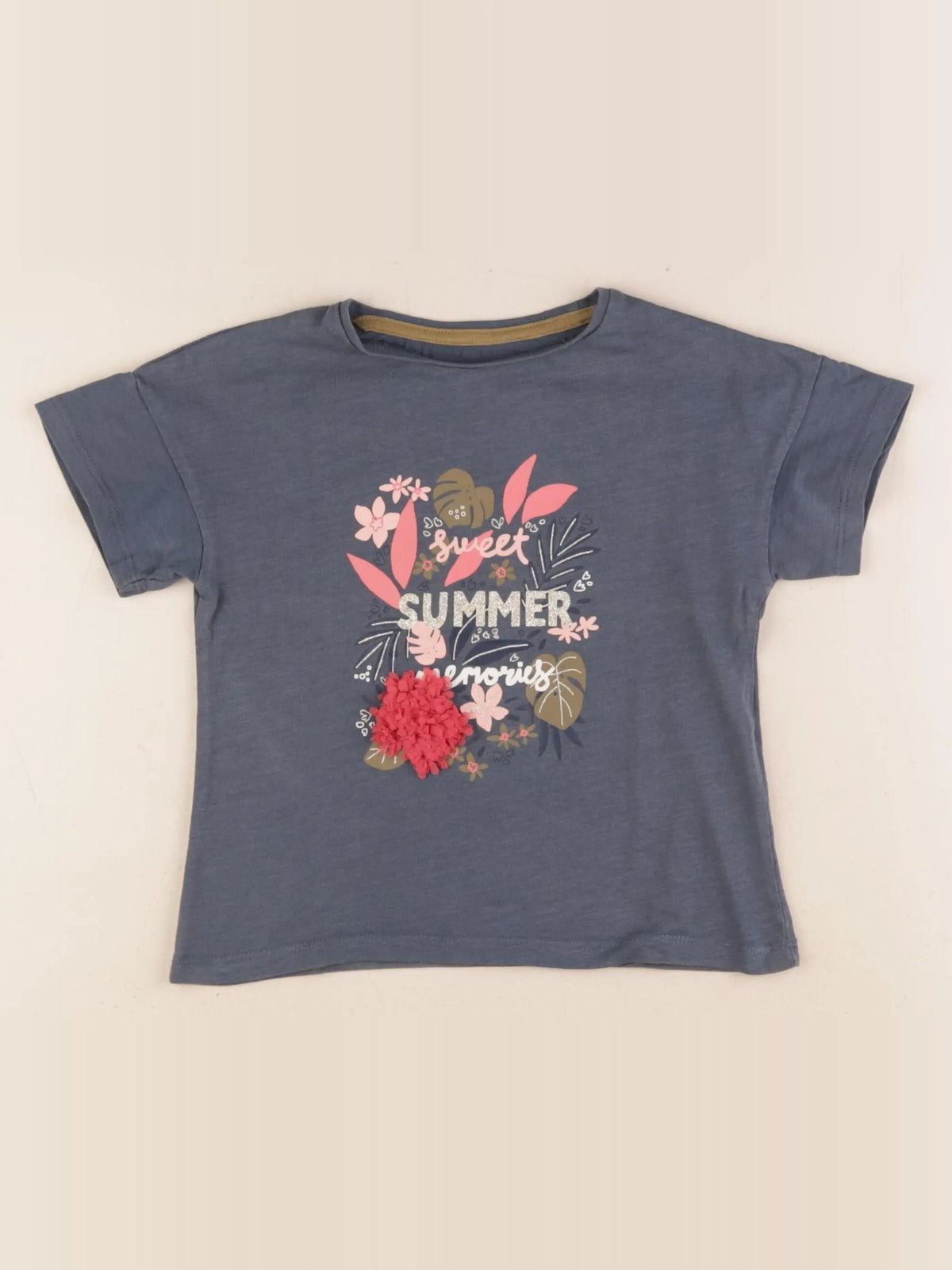 Vertbaudet - tee-shirt bleu - 4 ans