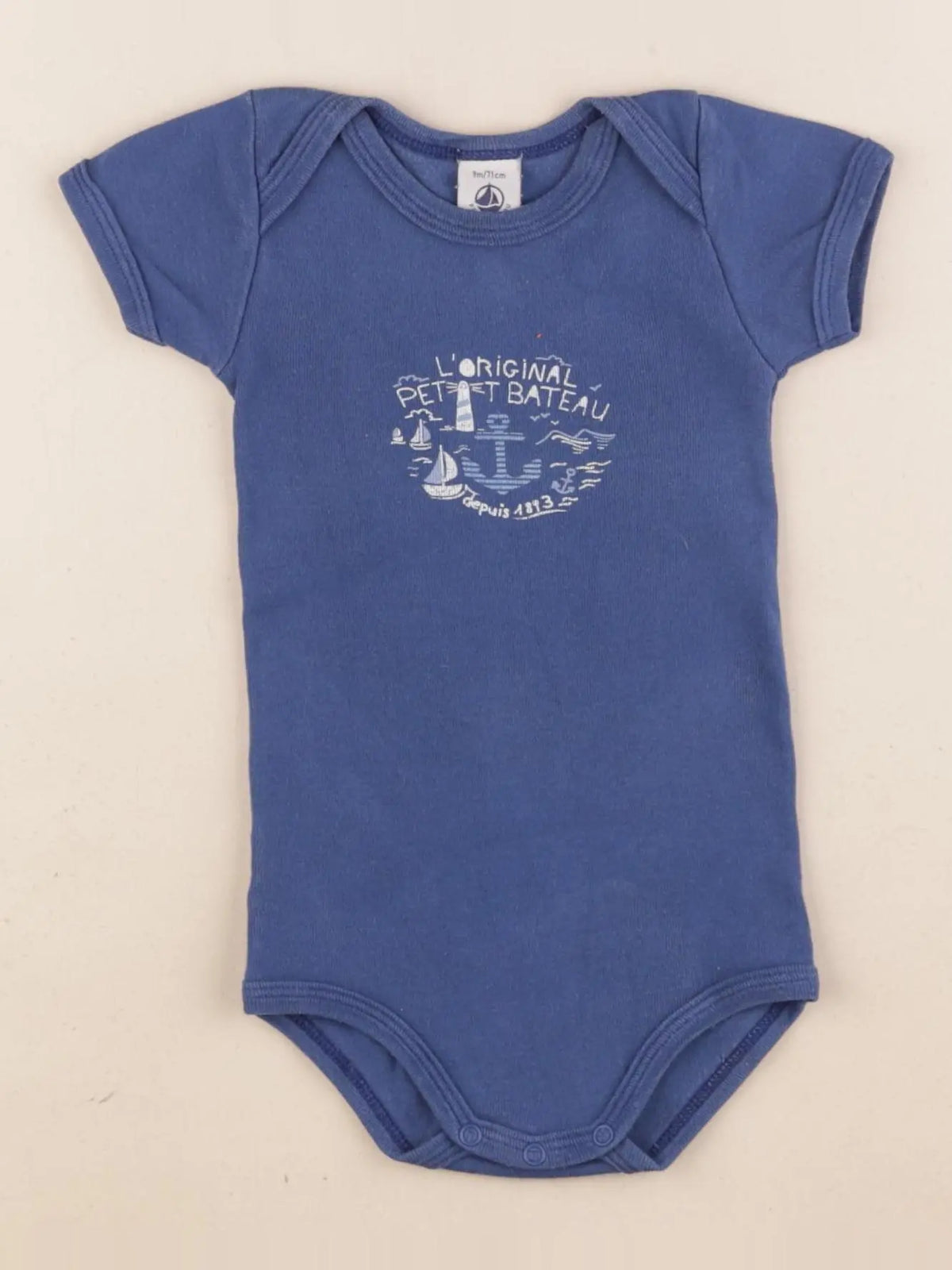 Petit Bateau - body bleu - 9 mois