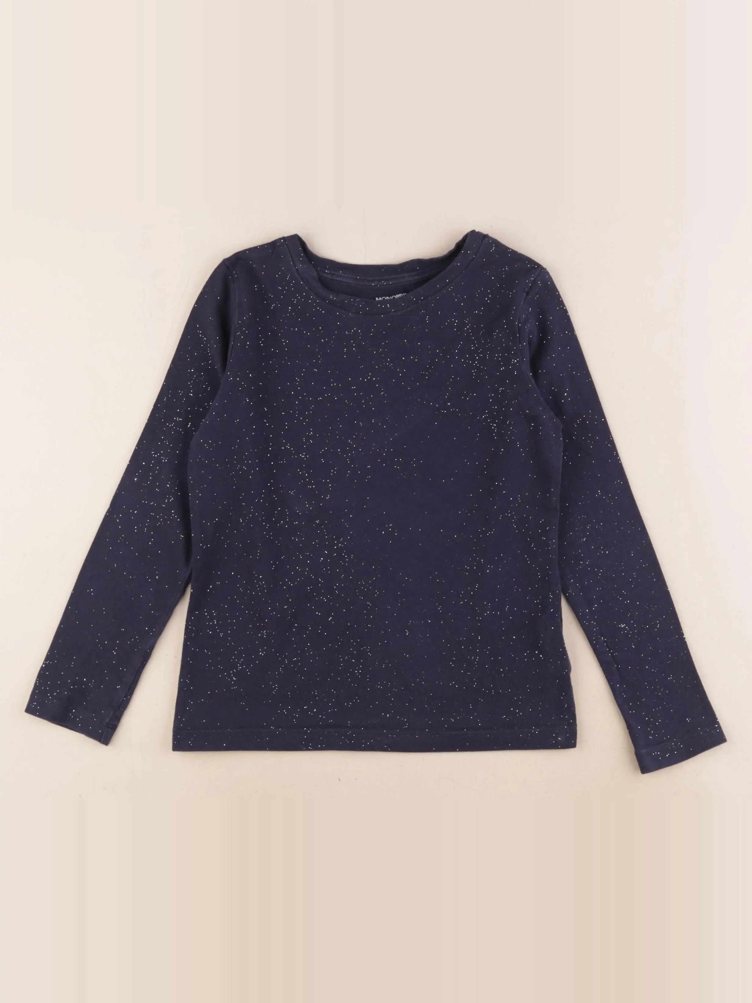 Monoprix - tee-shirt bleu, argent - 8 ans