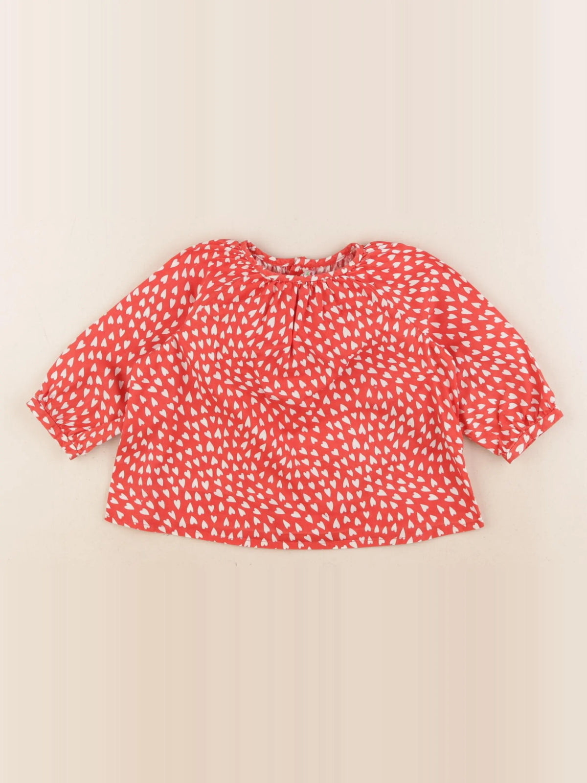 Bonpoint - blouse blanc, rouge - 12 mois