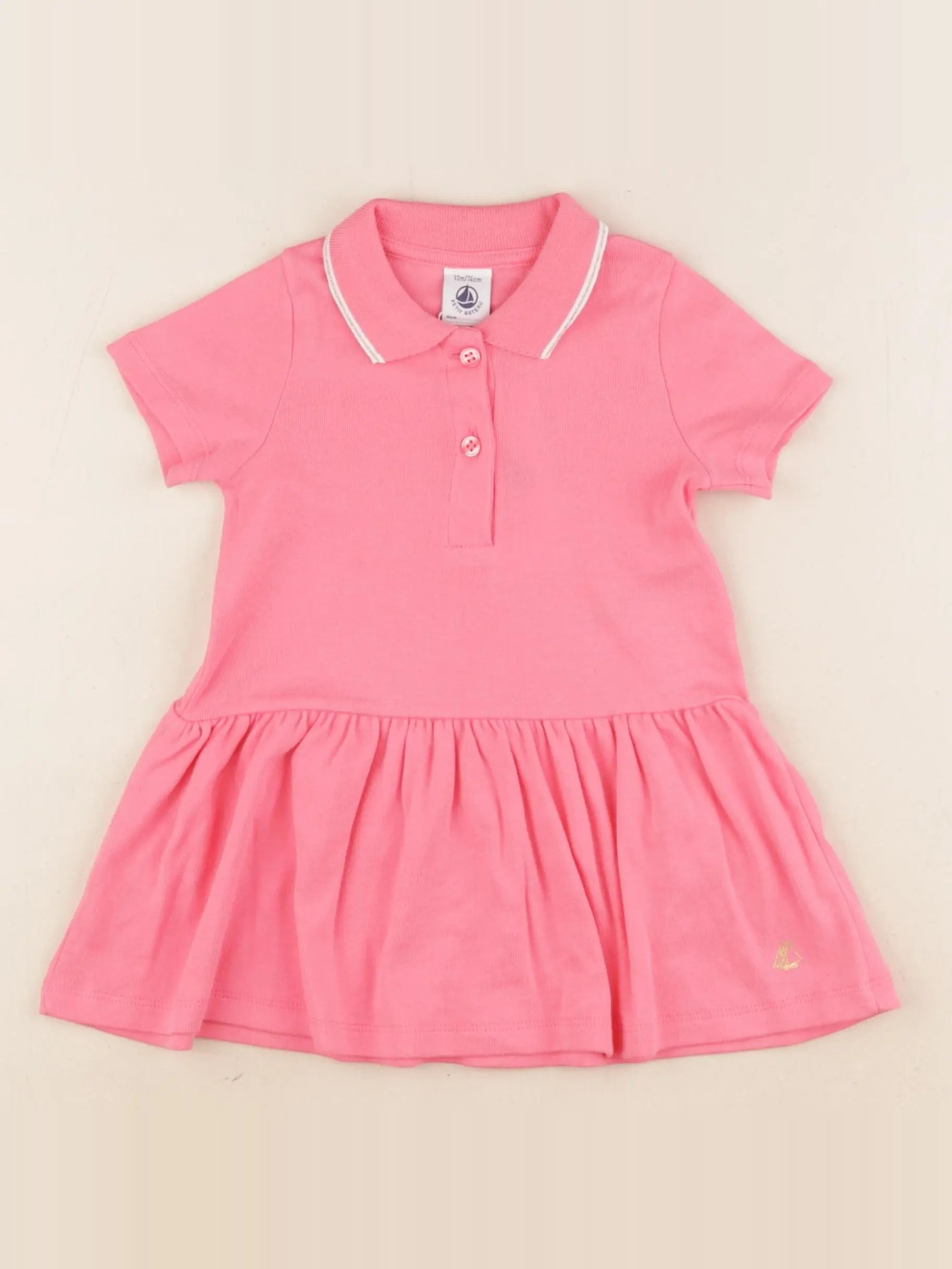 Petit Bateau - robe rose - 12 mois