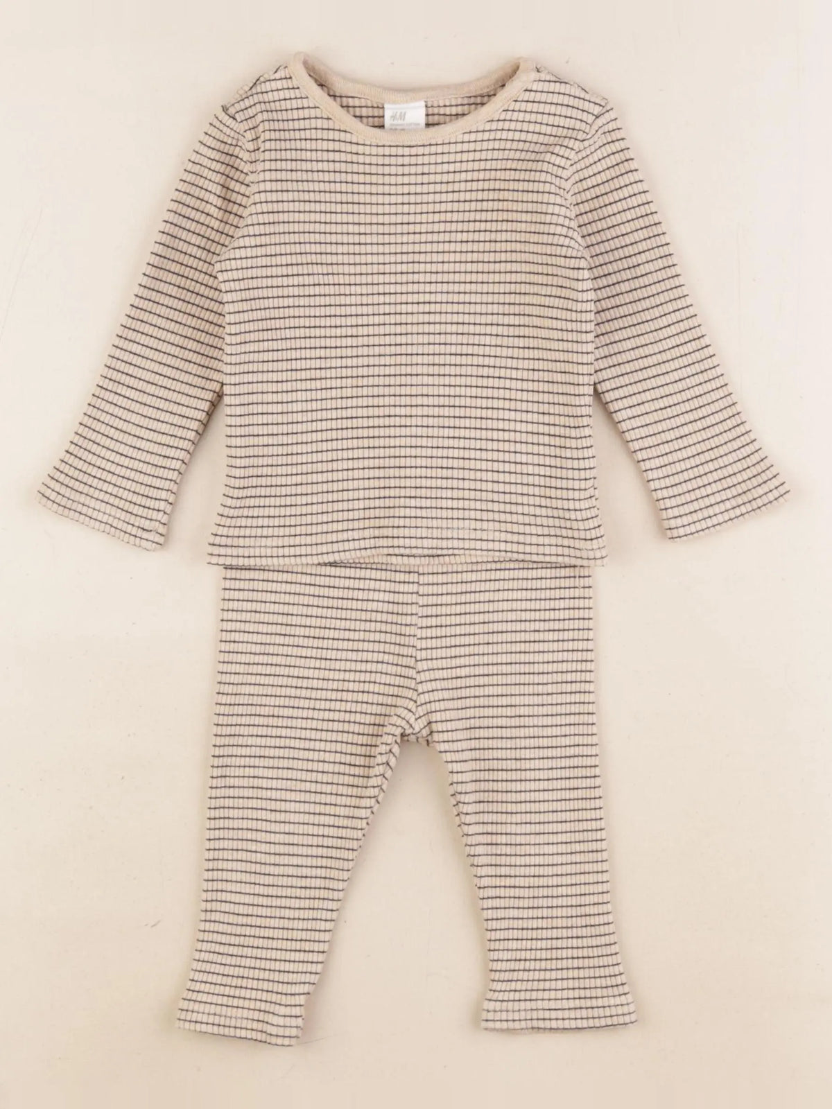 H&M - ensemble beige - 4/6 mois