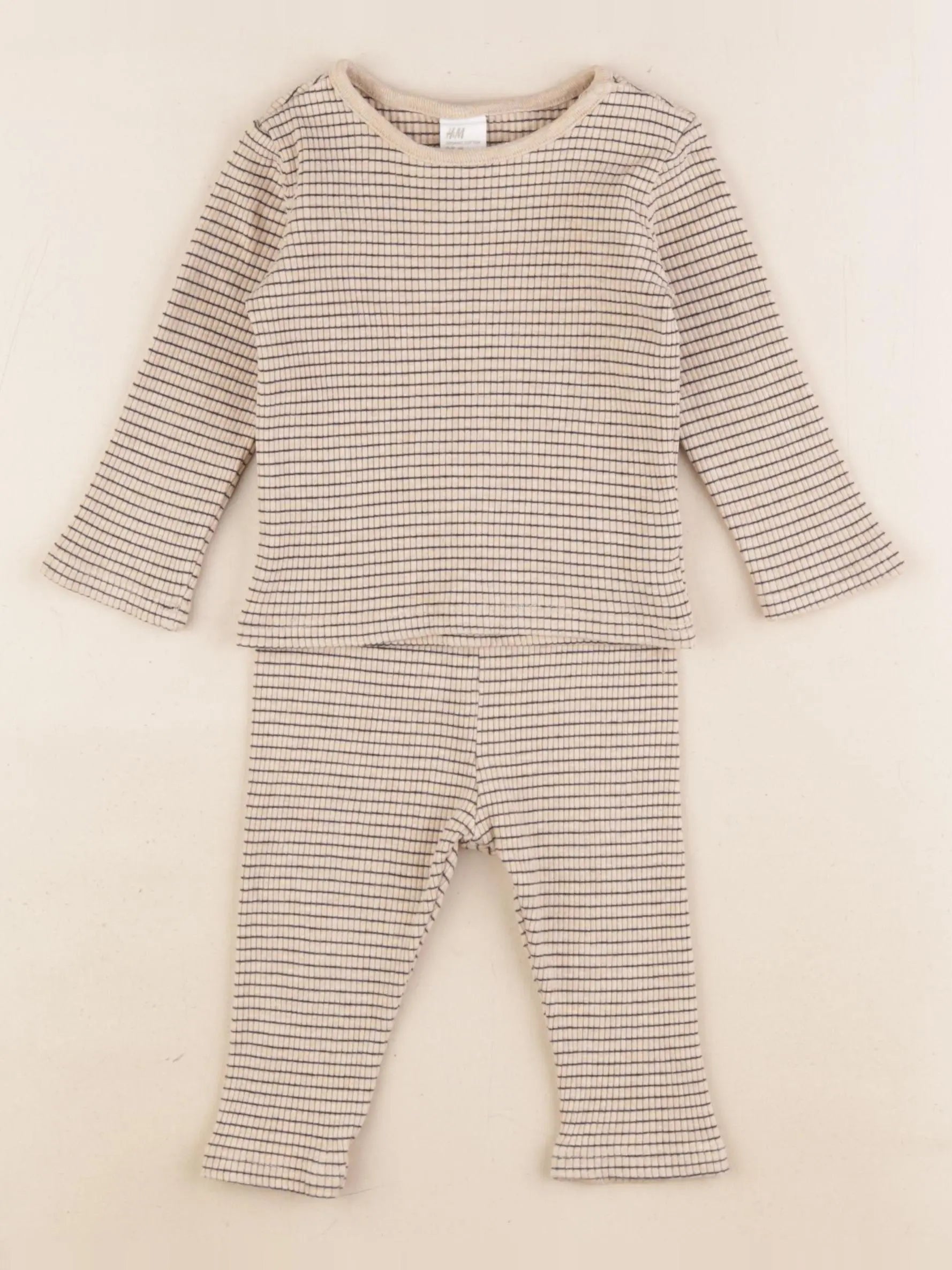 H&M - ensemble beige - 4/6 mois