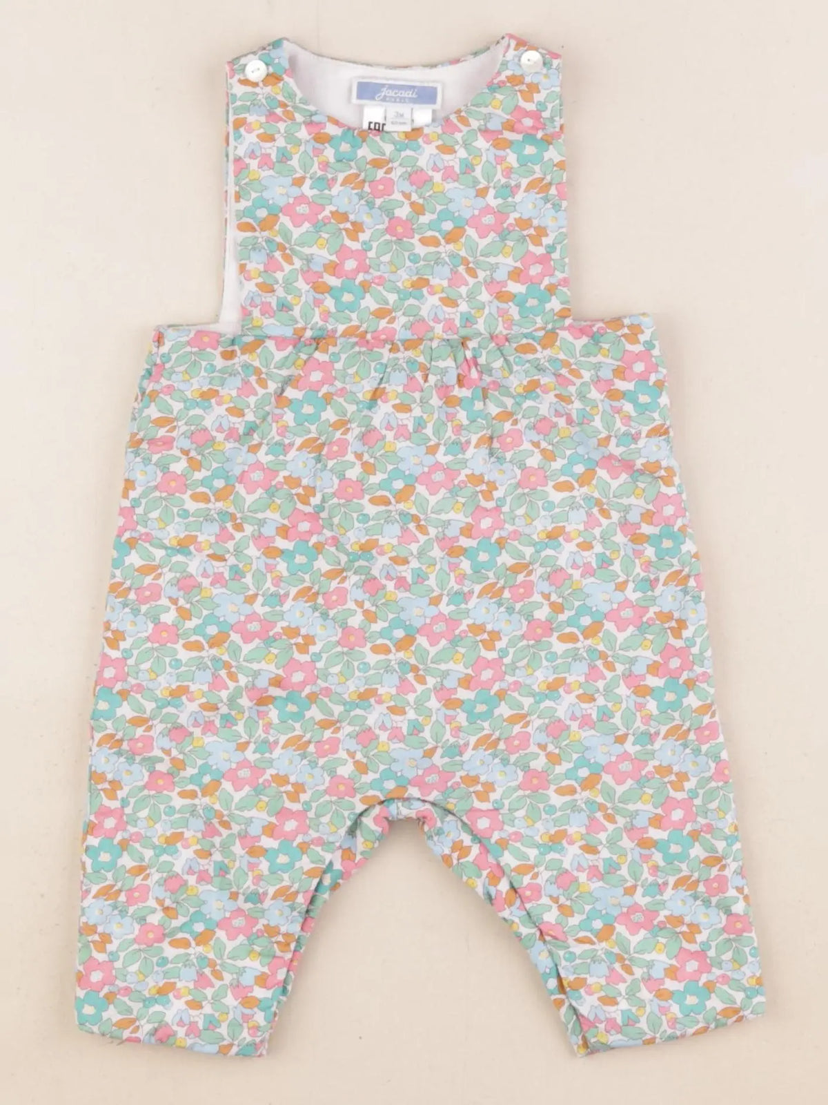 Jacadi - combinaison doublé, liberty multicolore - 3 mois