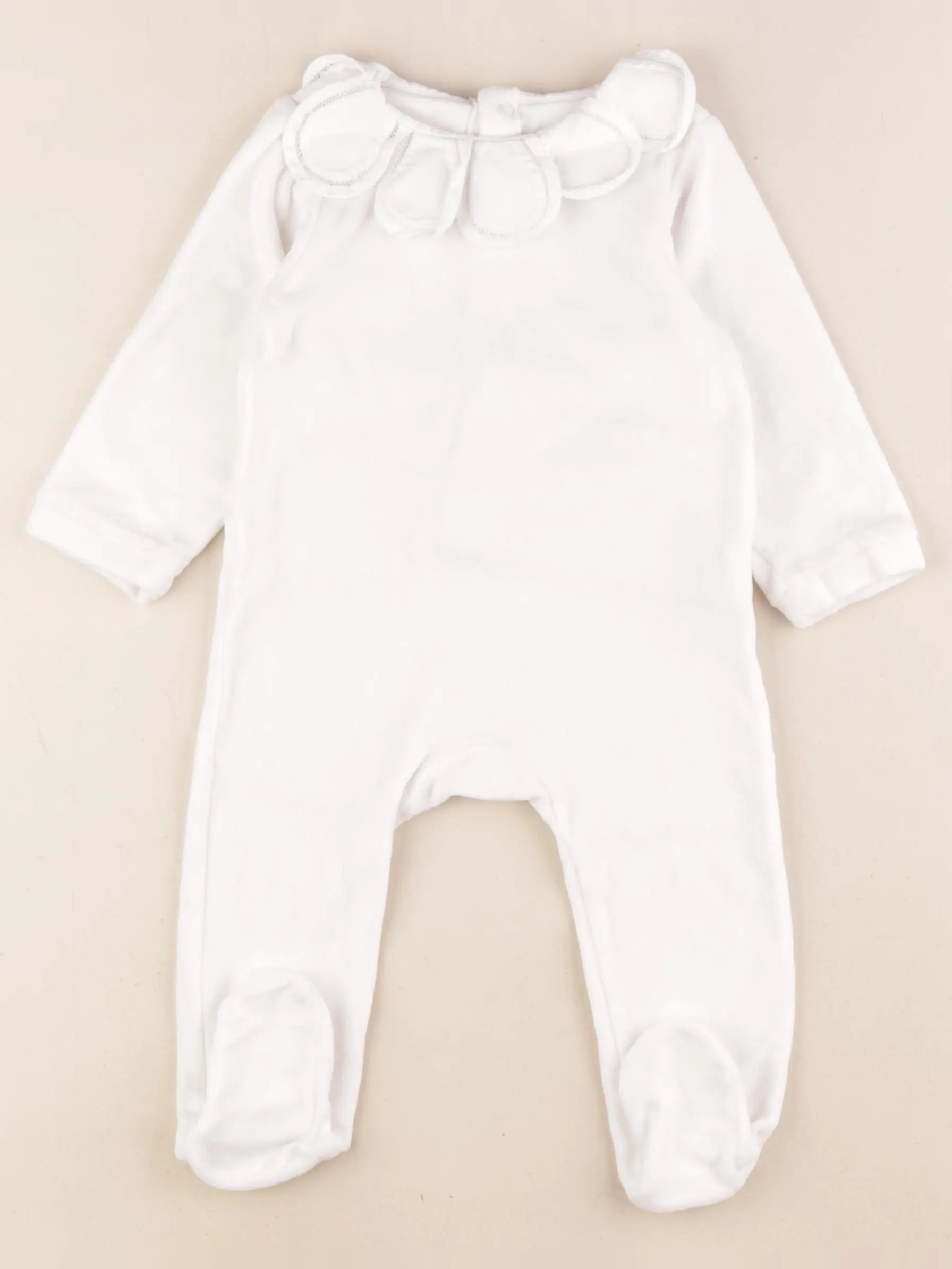 Jacadi - pyjama velours blanc - 12 mois