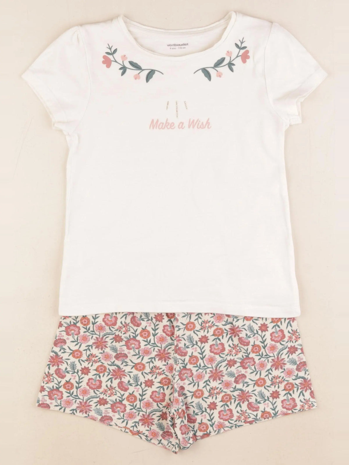 Vertbaudet - pyjama coton beige - 6 ans