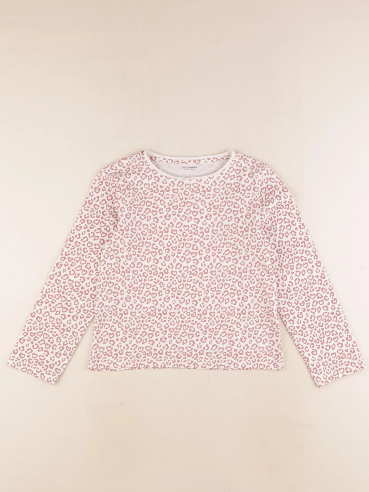 Vertbaudet - tee-shirt beige - 8 ans