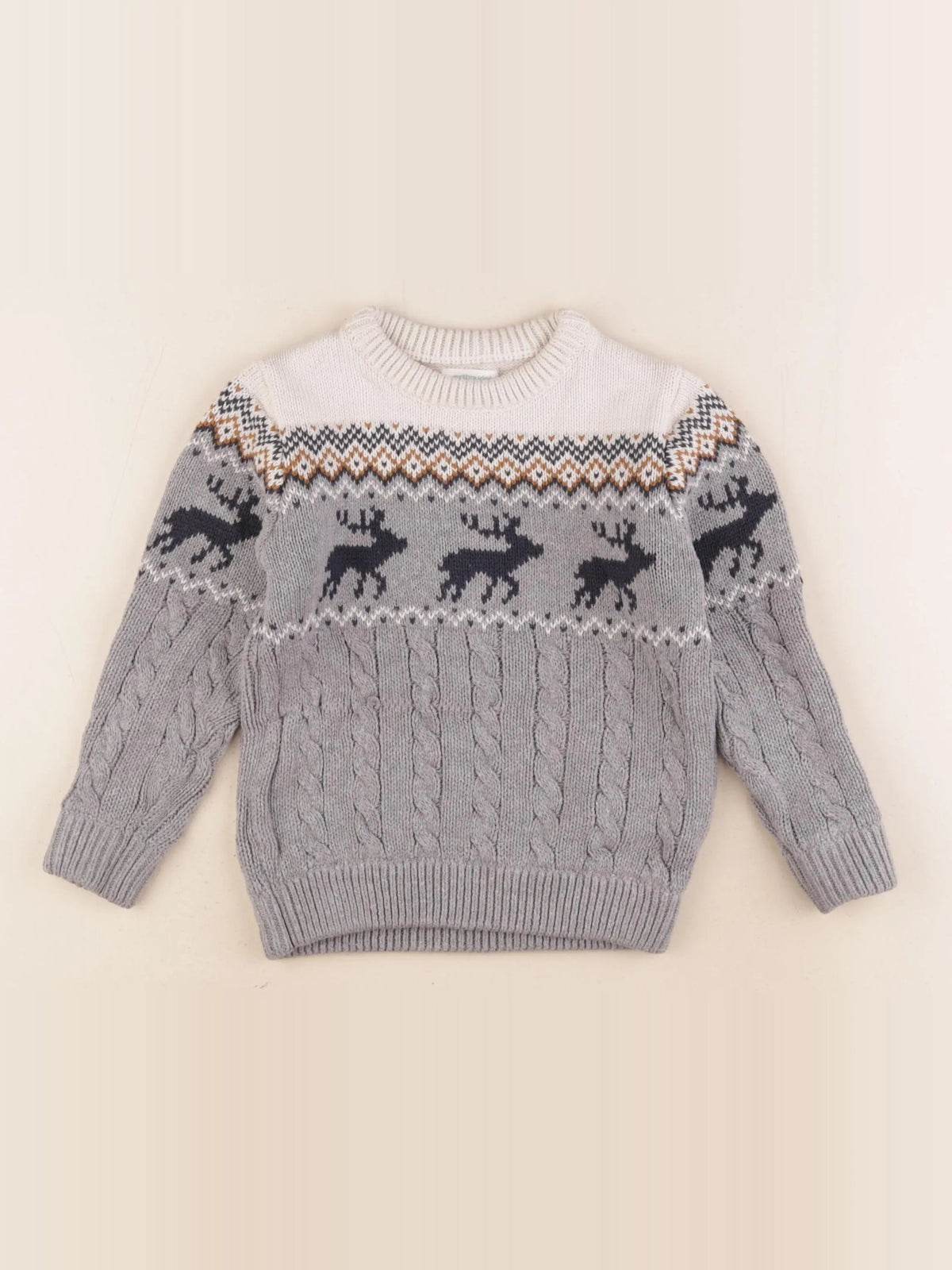 Vertbaudet - pull gris - 4 ans