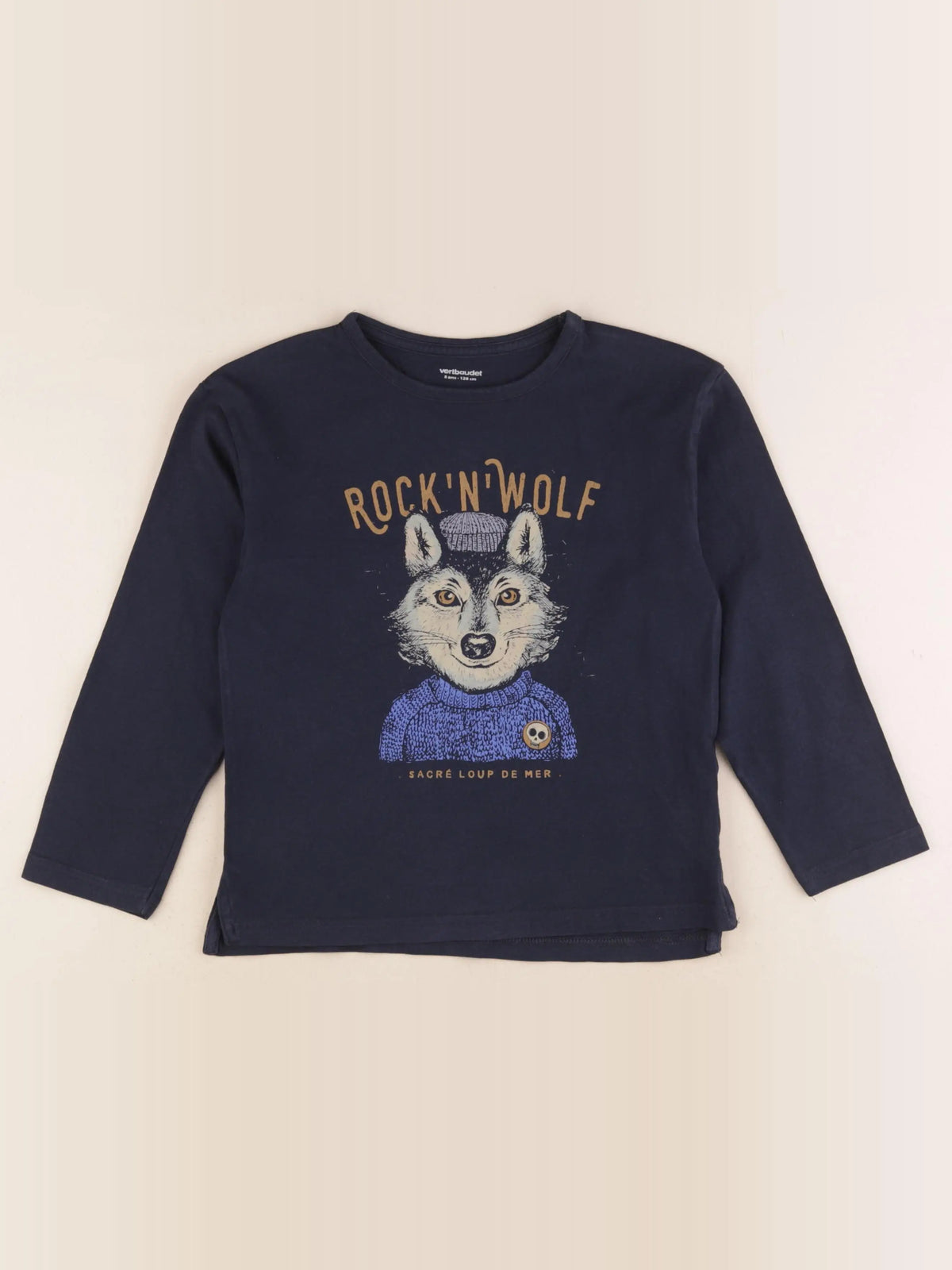 Vertbaudet - tee-shirt bleu - 8 ans