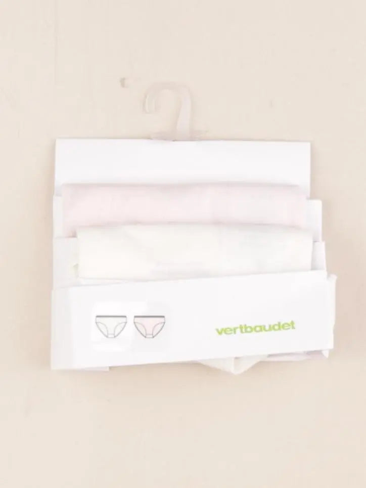 Vertbaudet - lot de 2 culottes blanc, rose - 5 ans