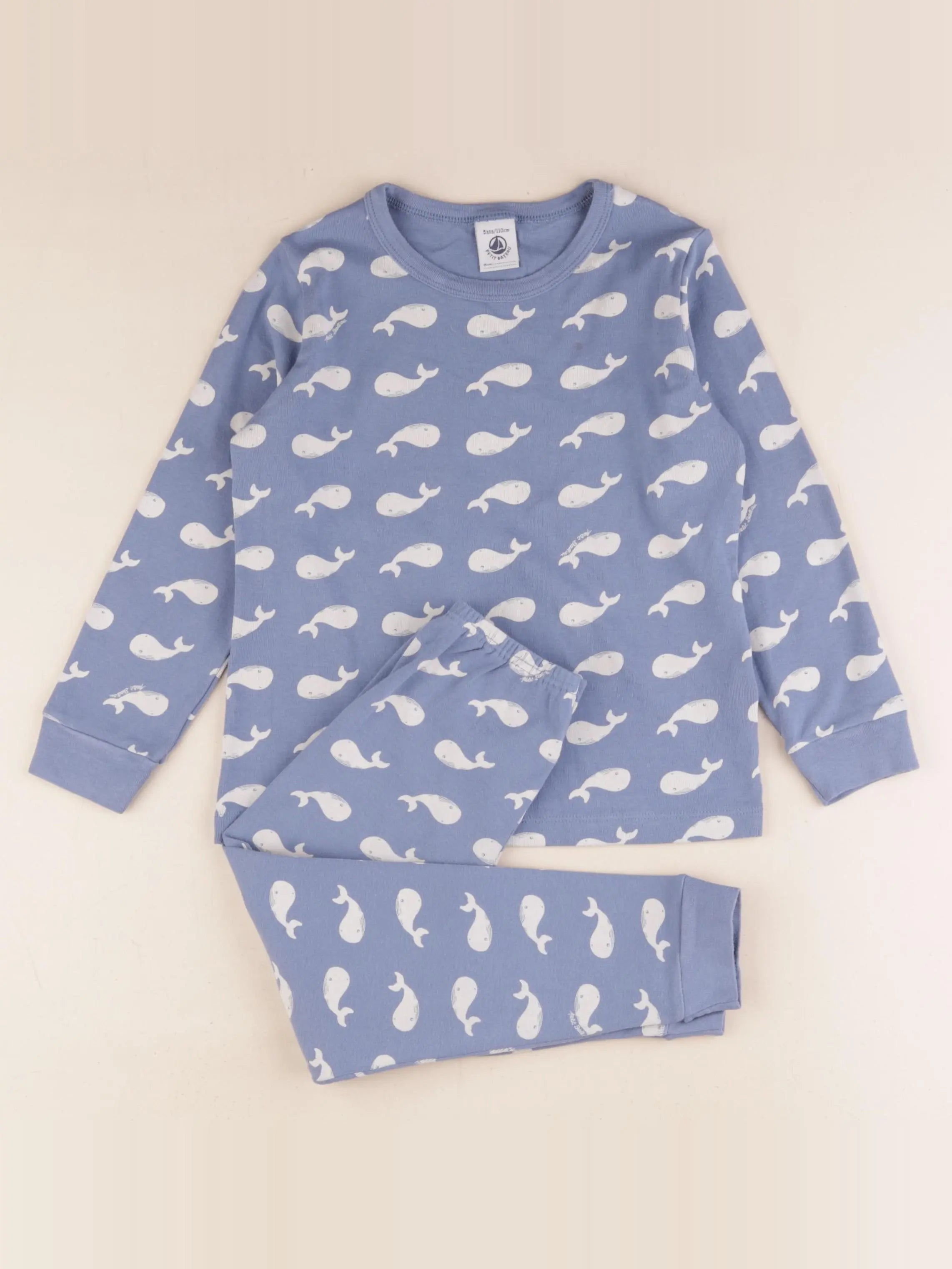 Petit Bateau - pyjama coton bleu - 5 ans