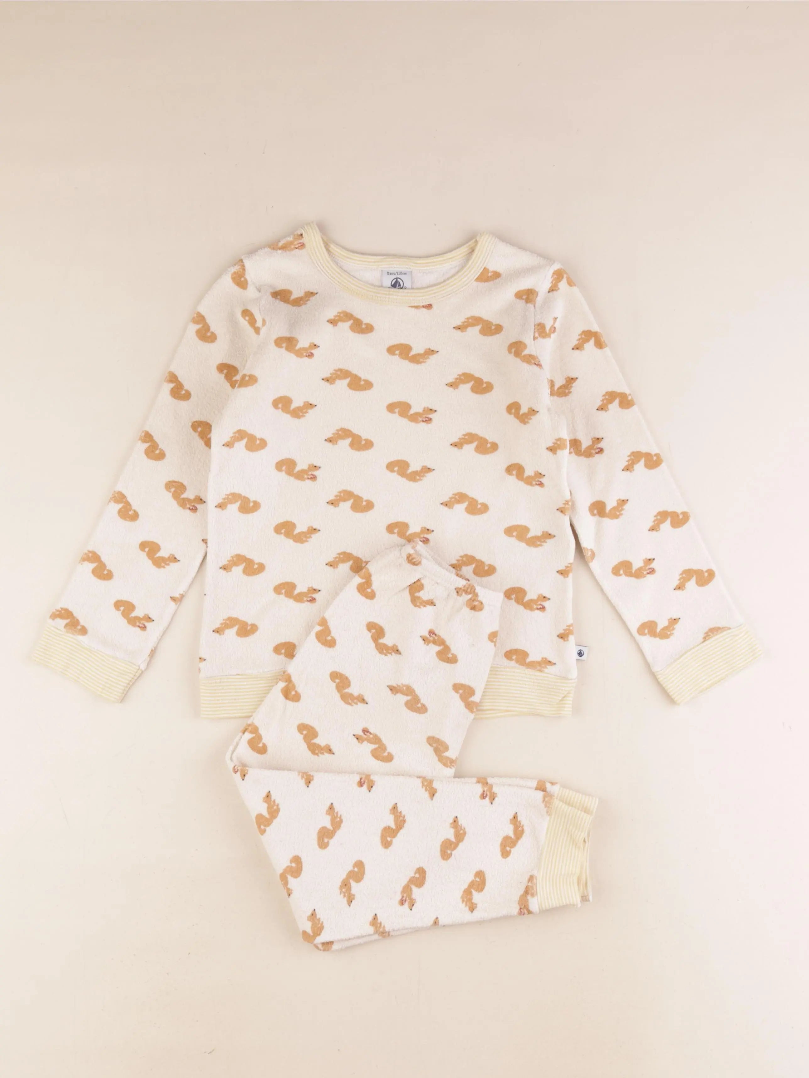Petit Bateau - pyjama coton beige - 5 ans