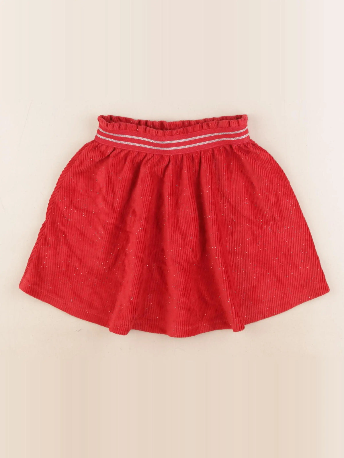 Vertbaudet - jupe rouge, or - 6 ans