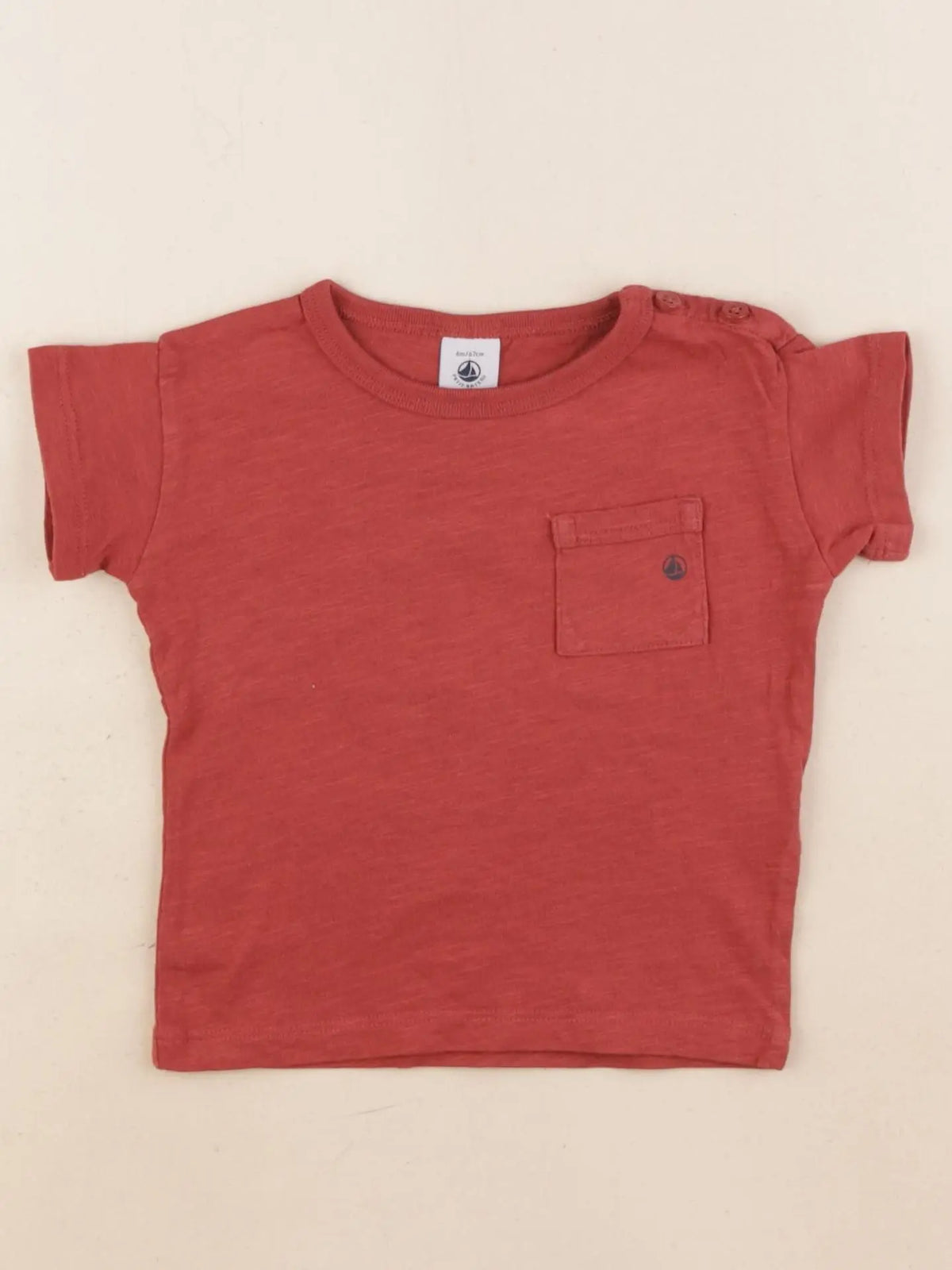 Petit Bateau - tee-shirt rouge - 6 mois