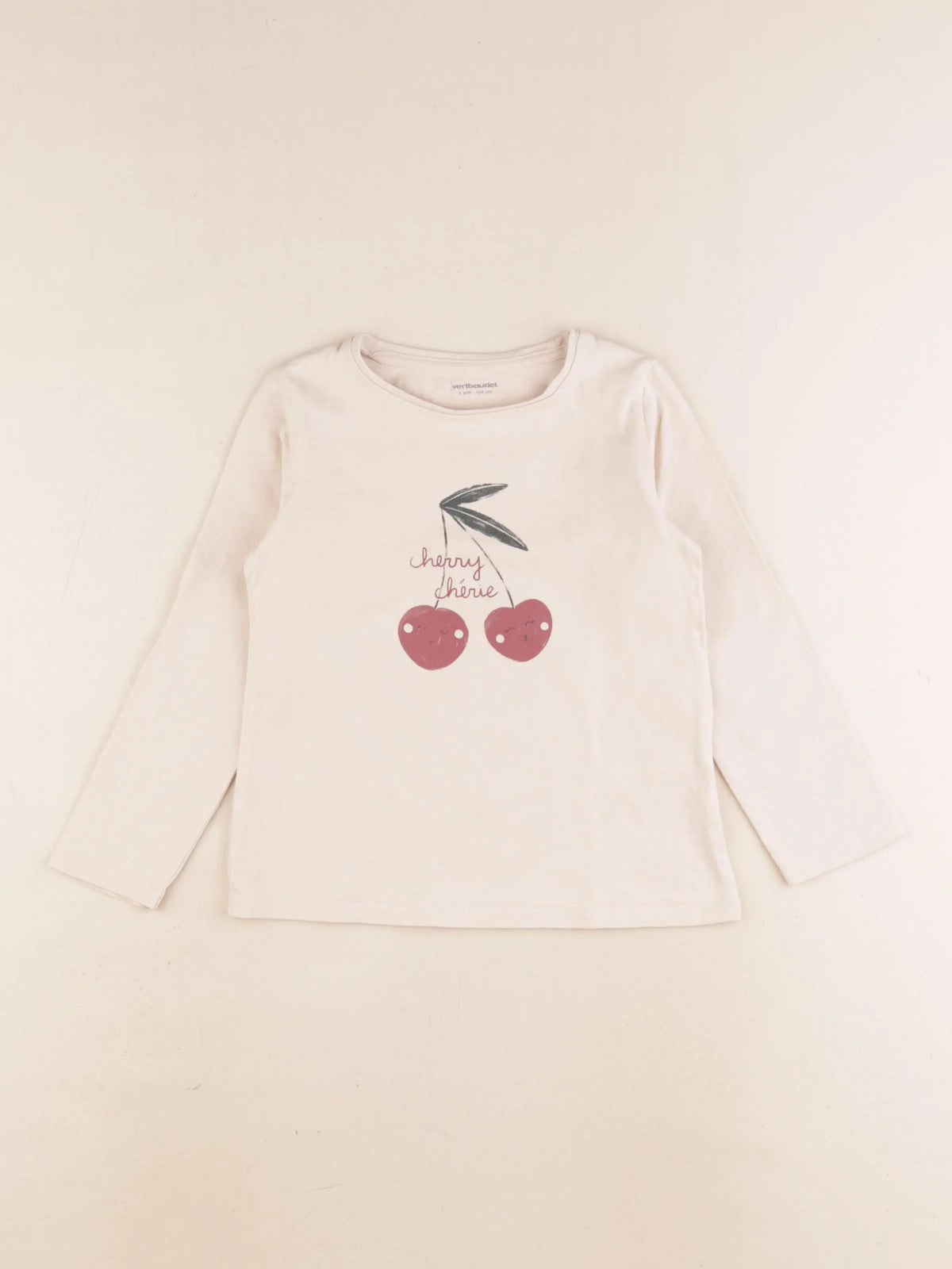 Vertbaudet - tee-shirt beige - 4 ans