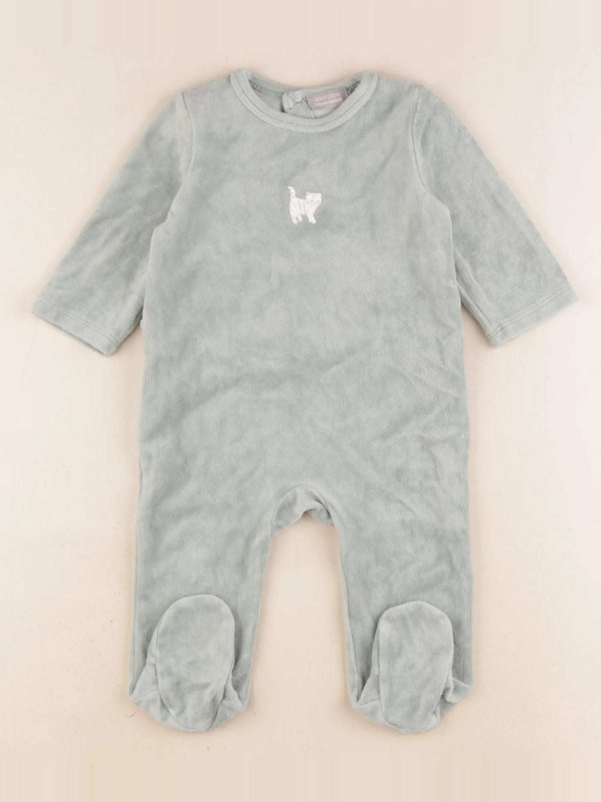 Boutchou - pyjama velours vert - 9 mois