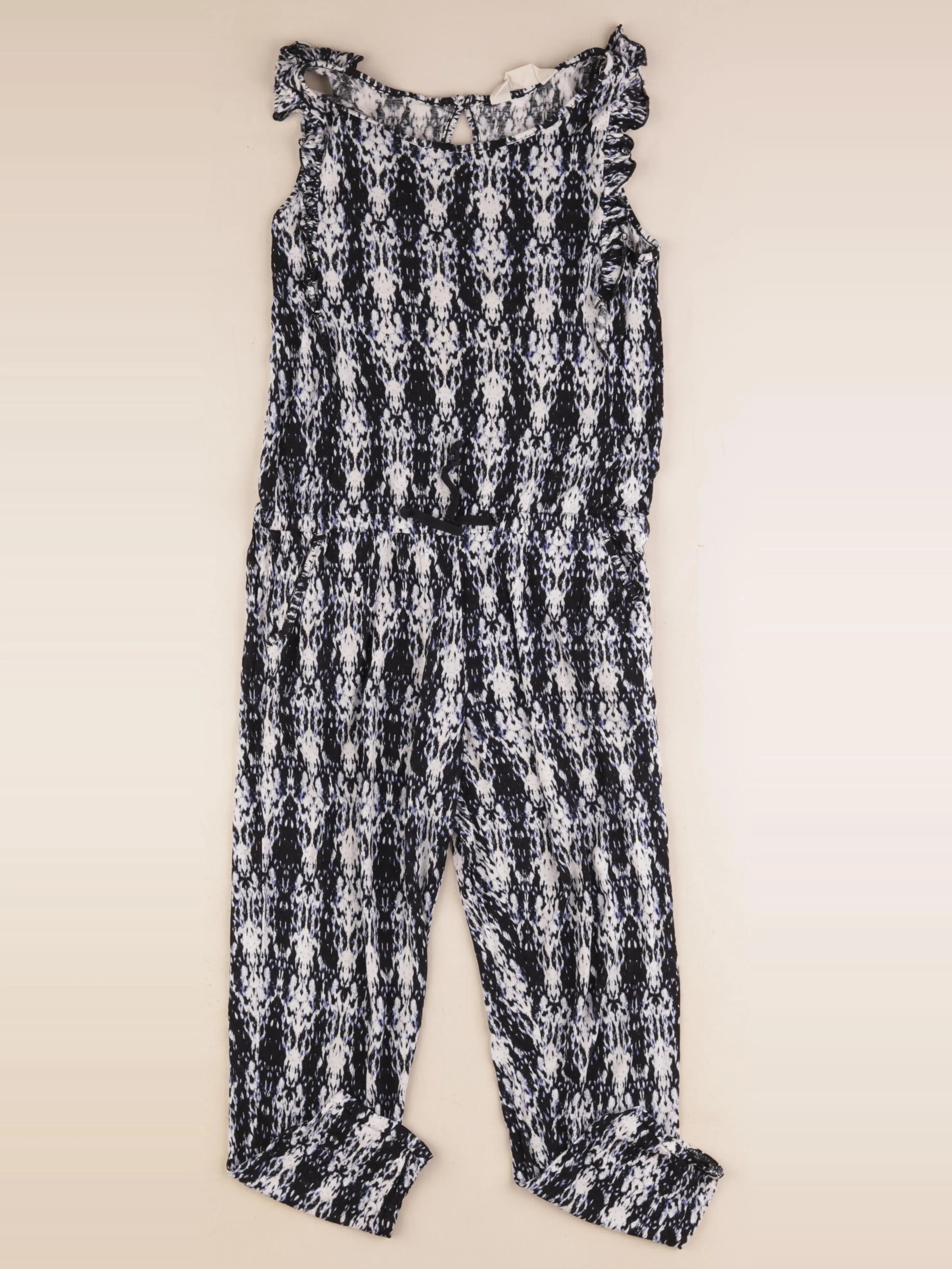 H&M - combinaison bleu, blanc - 10/12 ans