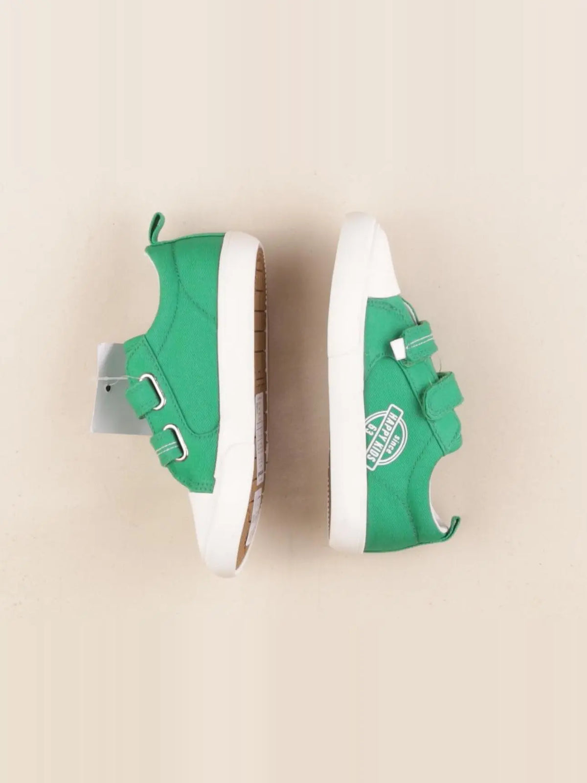 Vertbaudet - tennis à scratch/ lacets vert - pointure 27