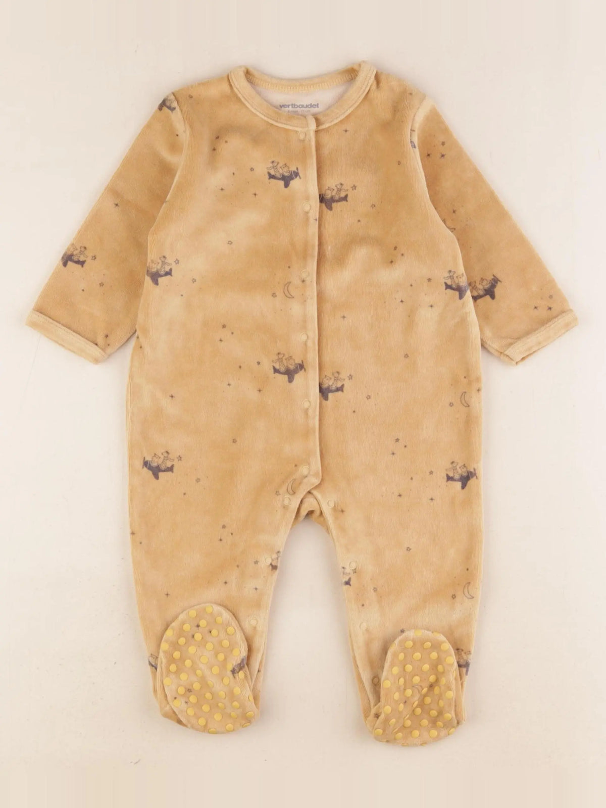 Vertbaudet - pyjama velours jaune - 9 mois