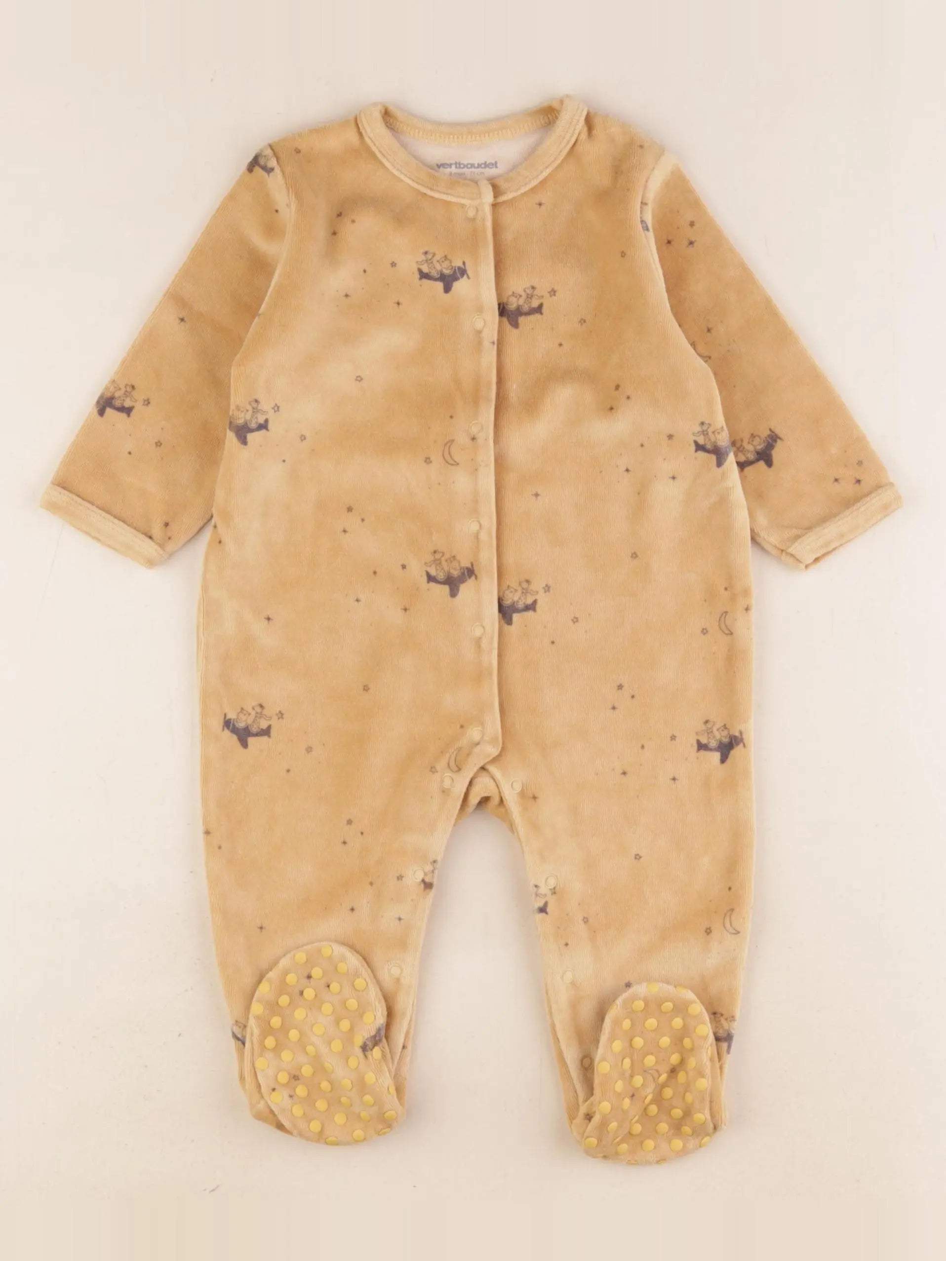 Vertbaudet - pyjama velours jaune - 9 mois