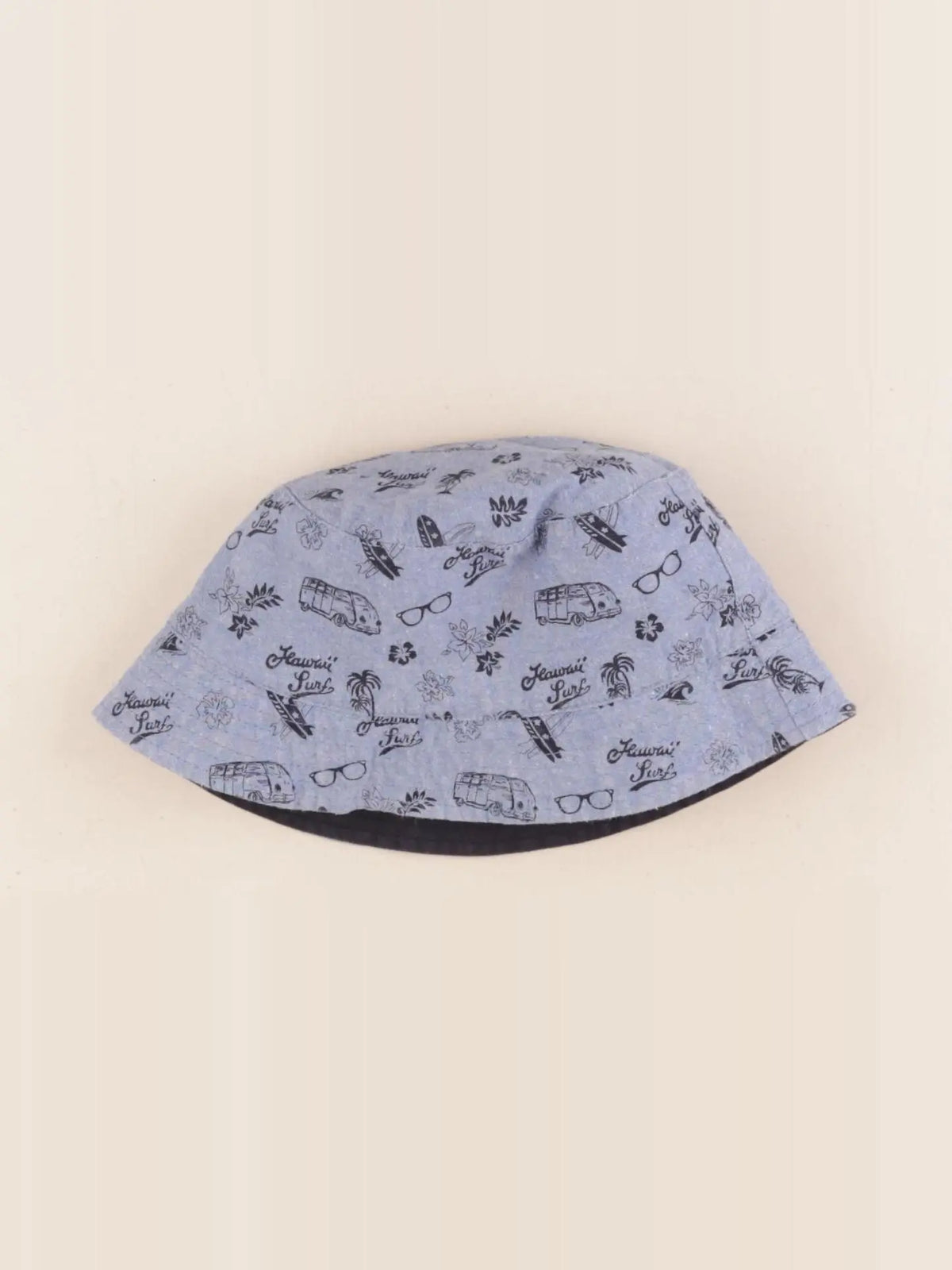 Vertbaudet - chapeau réversible noir, bleu - 12/14 ans