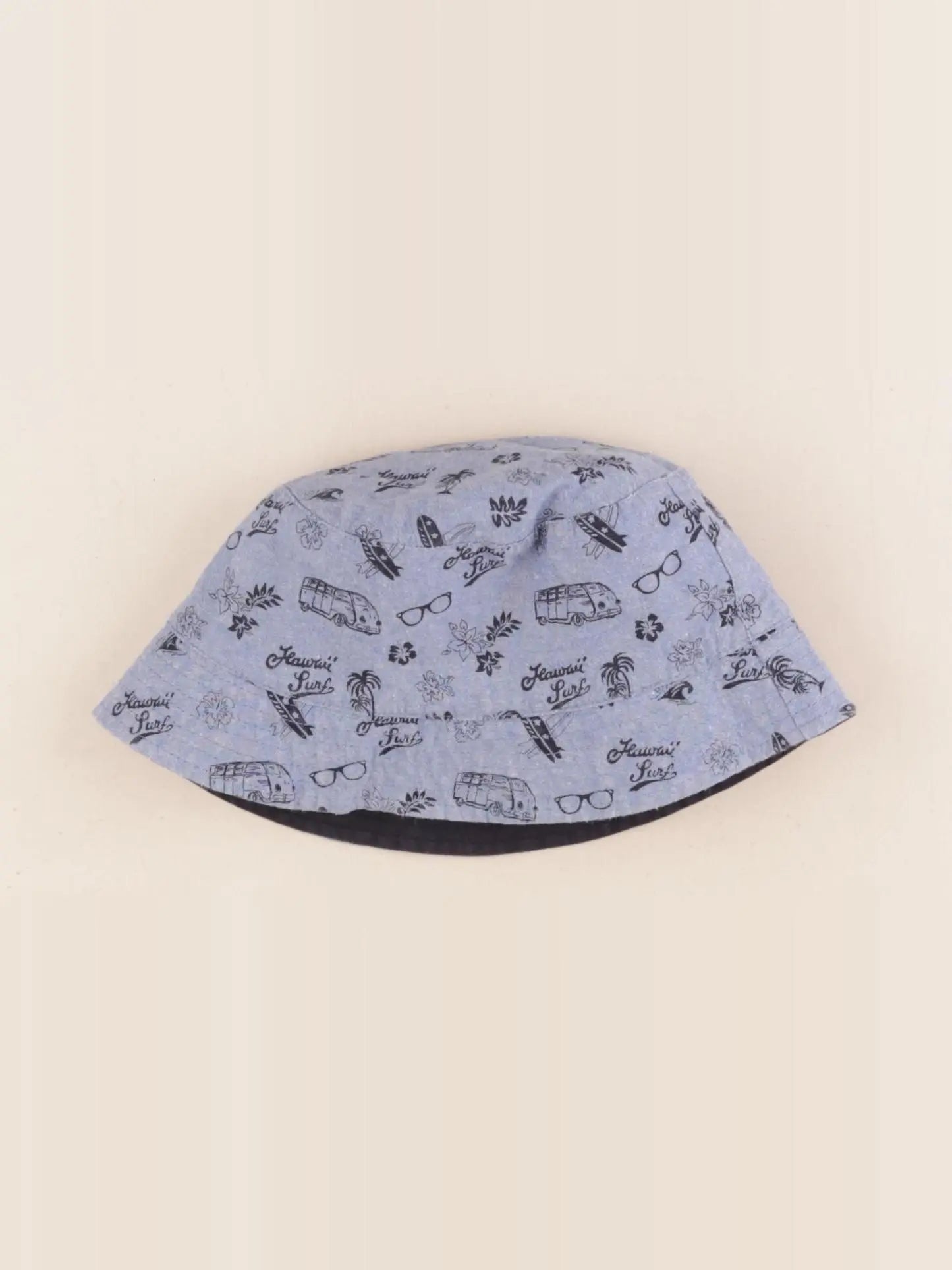 Vertbaudet - chapeau réversible noir, bleu - 12/14 ans