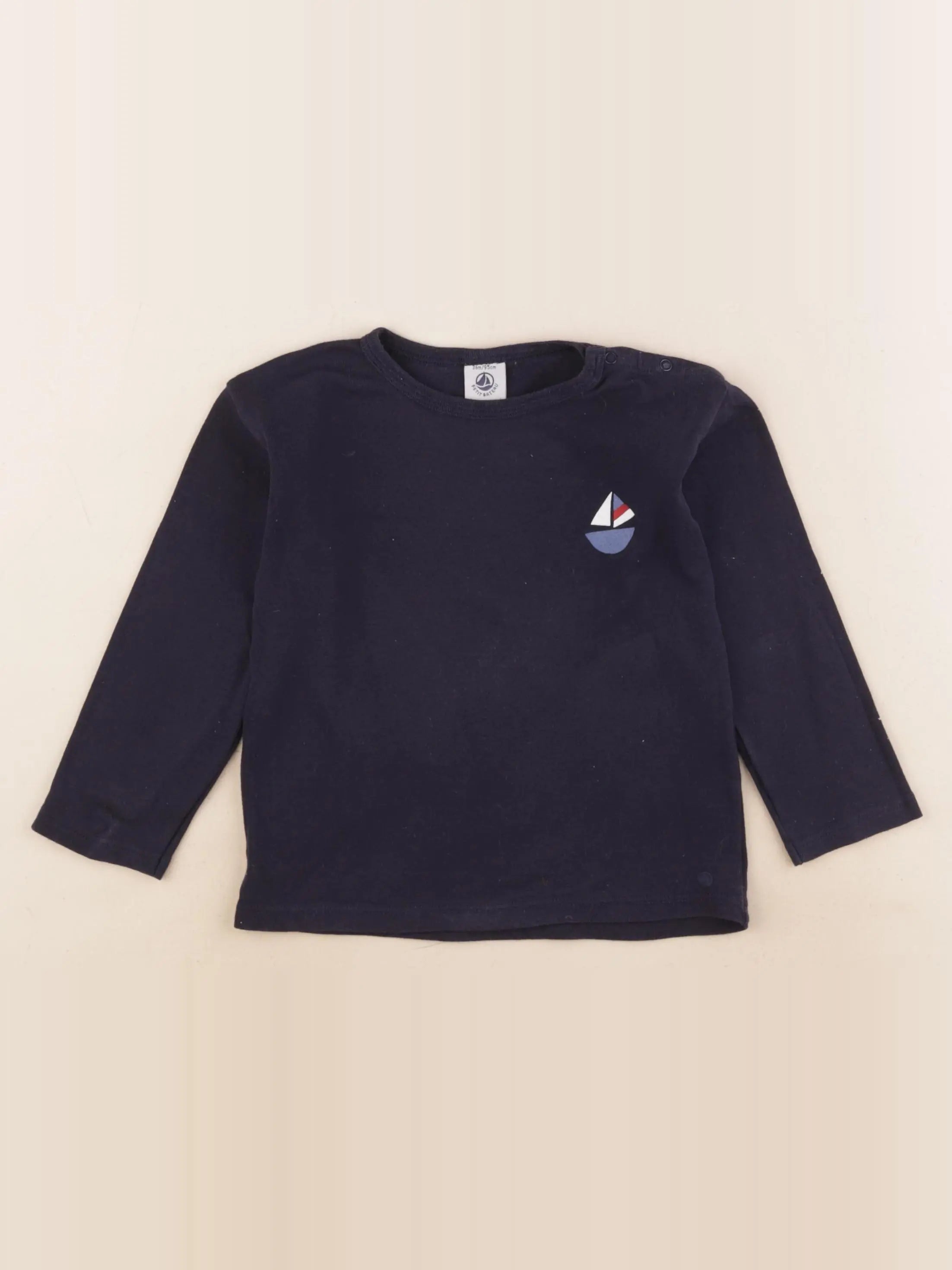 Petit Bateau - tee-shirt bleu - 36 mois