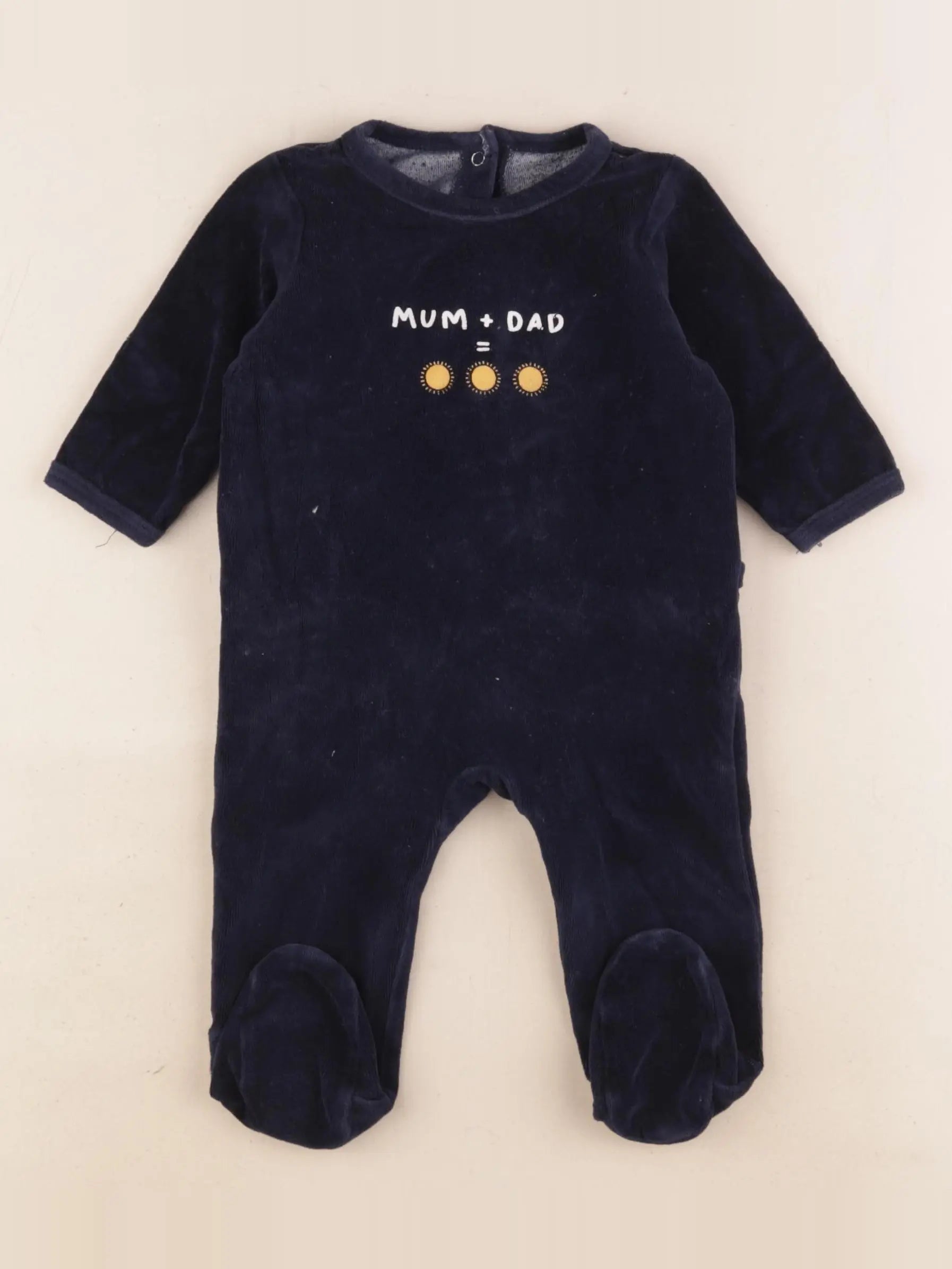 Vertbaudet - pyjama velours bleu - 6 mois