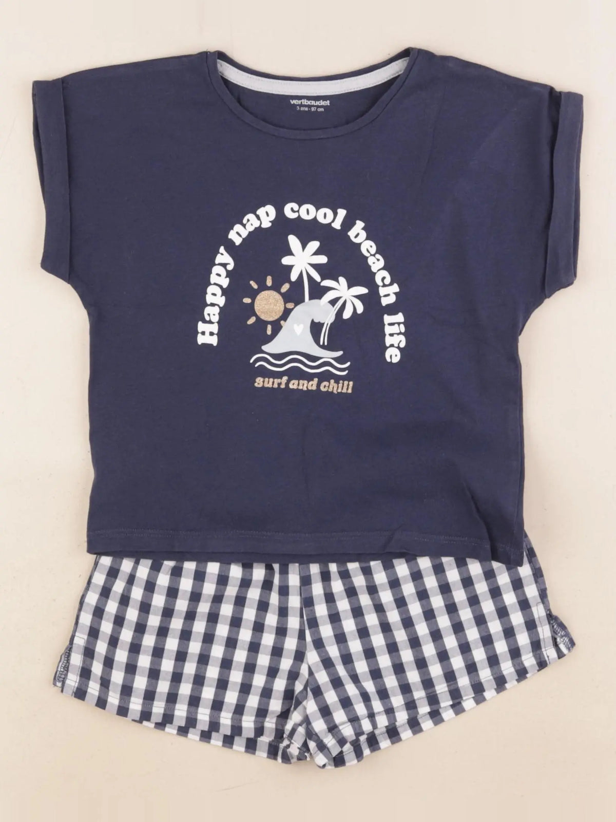 Vertbaudet - pyjama coton bleu - 3 ans