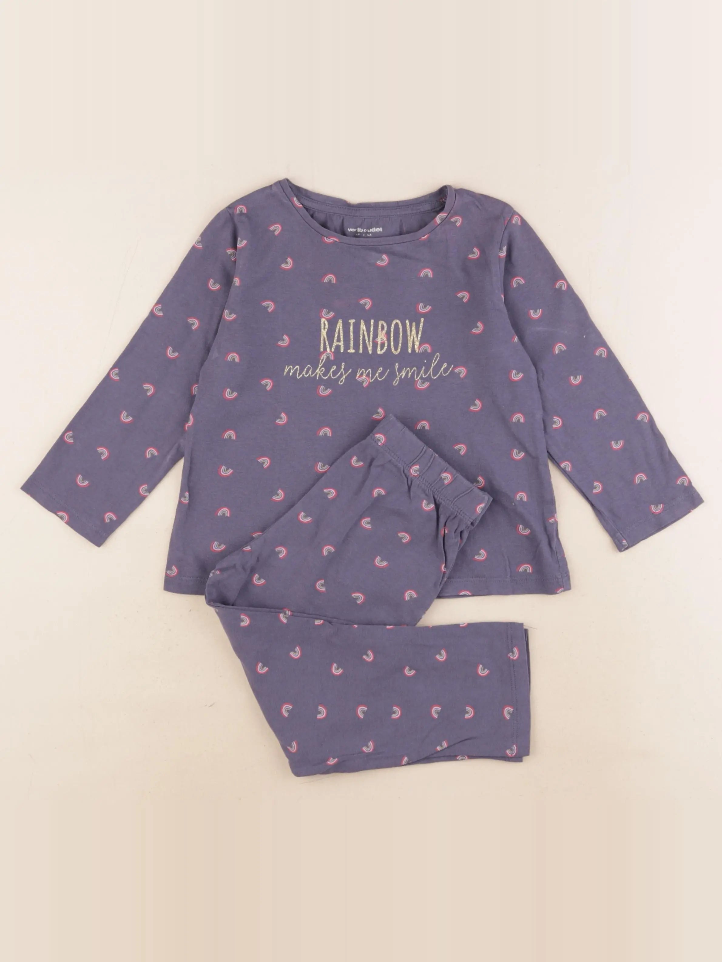 Vertbaudet - pyjama coton violet - 3 ans