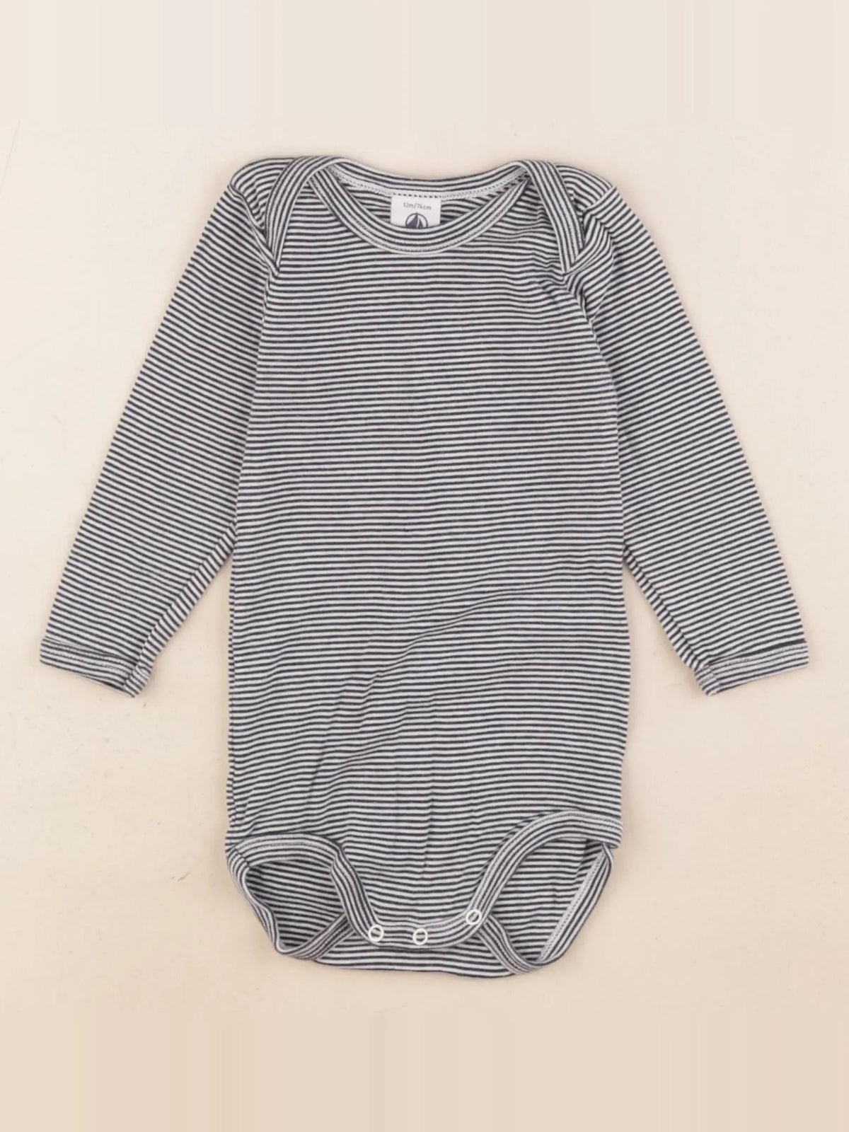 Petit Bateau - body bleu - 12 mois